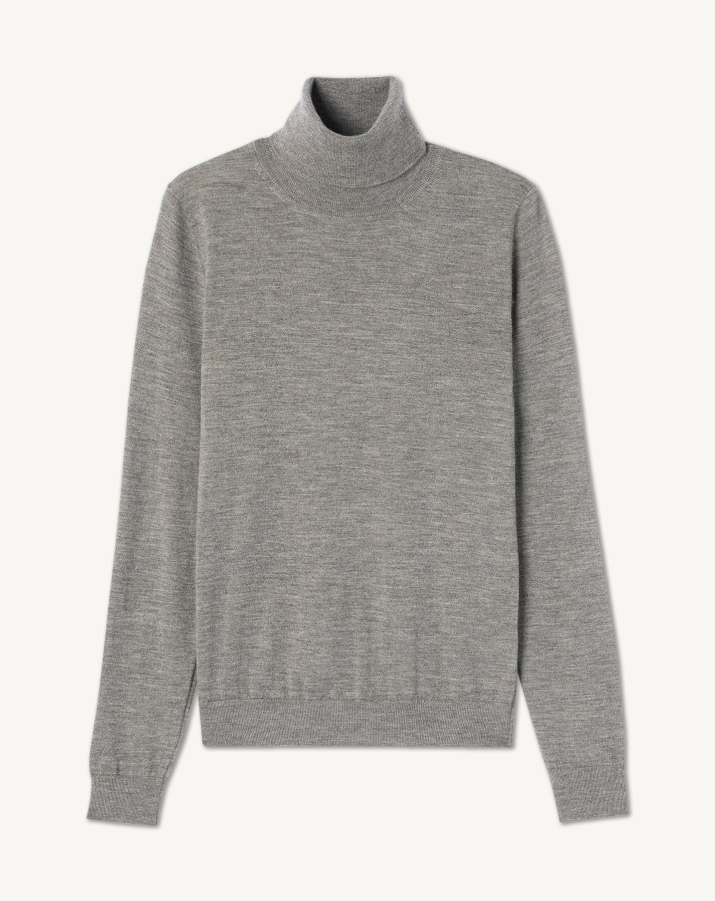 Pull col roulé ultrafin-GRIS METEORITE-100% cachemire