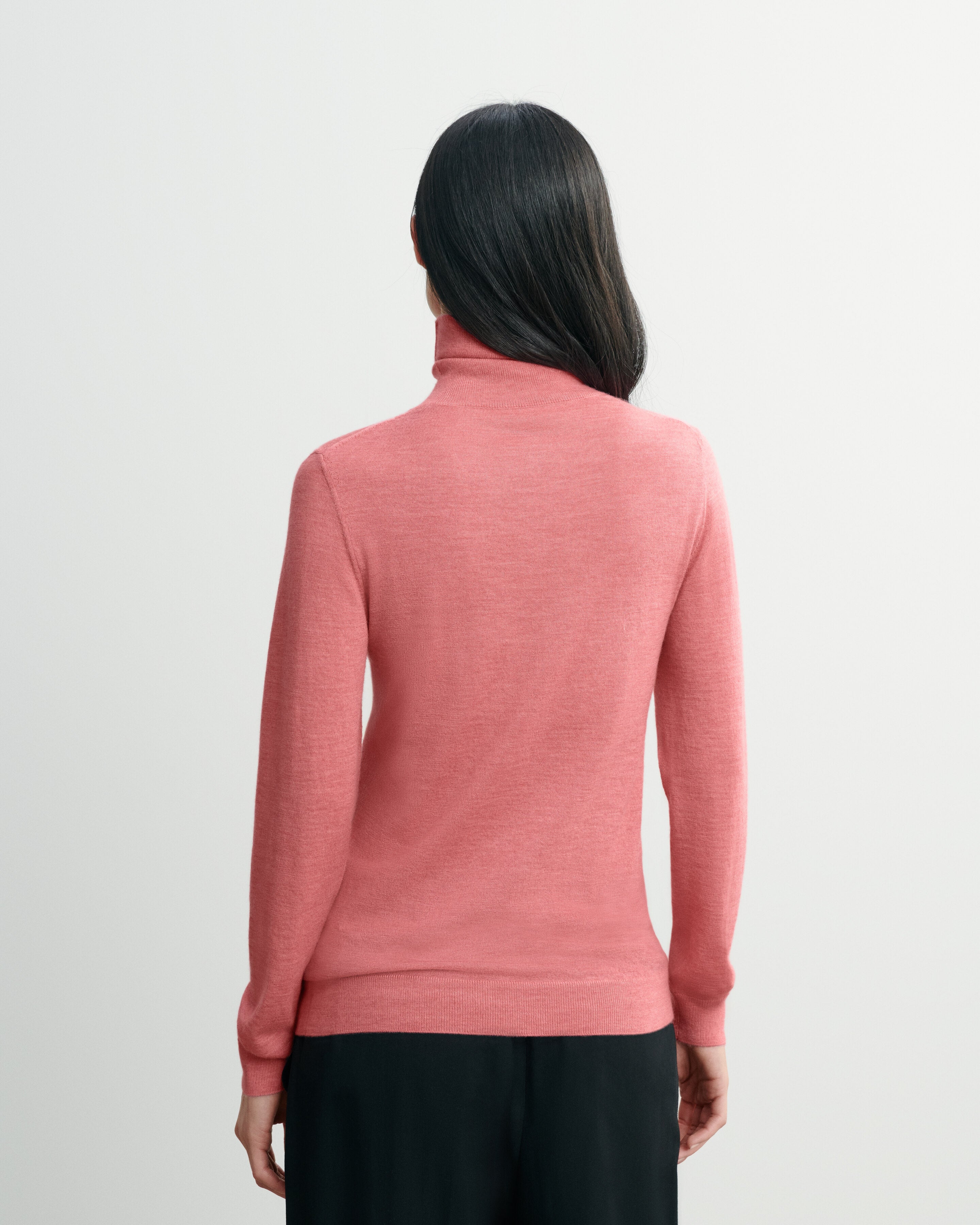 Pull col roulé ultrafin-ROSE CAMEO-100% cachemire