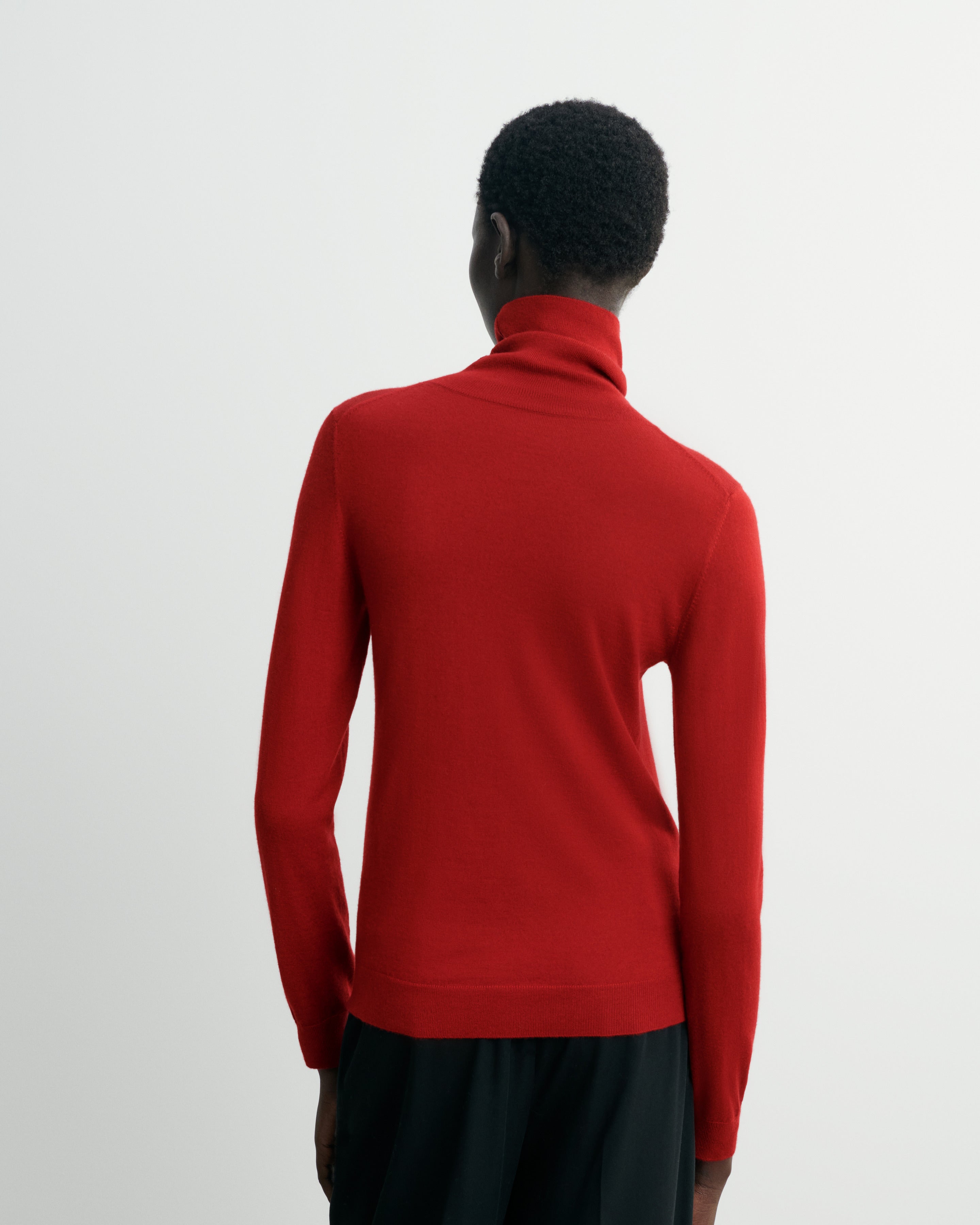 Pull col roulé ultrafin-ROUGE TANGO-100% cachemire