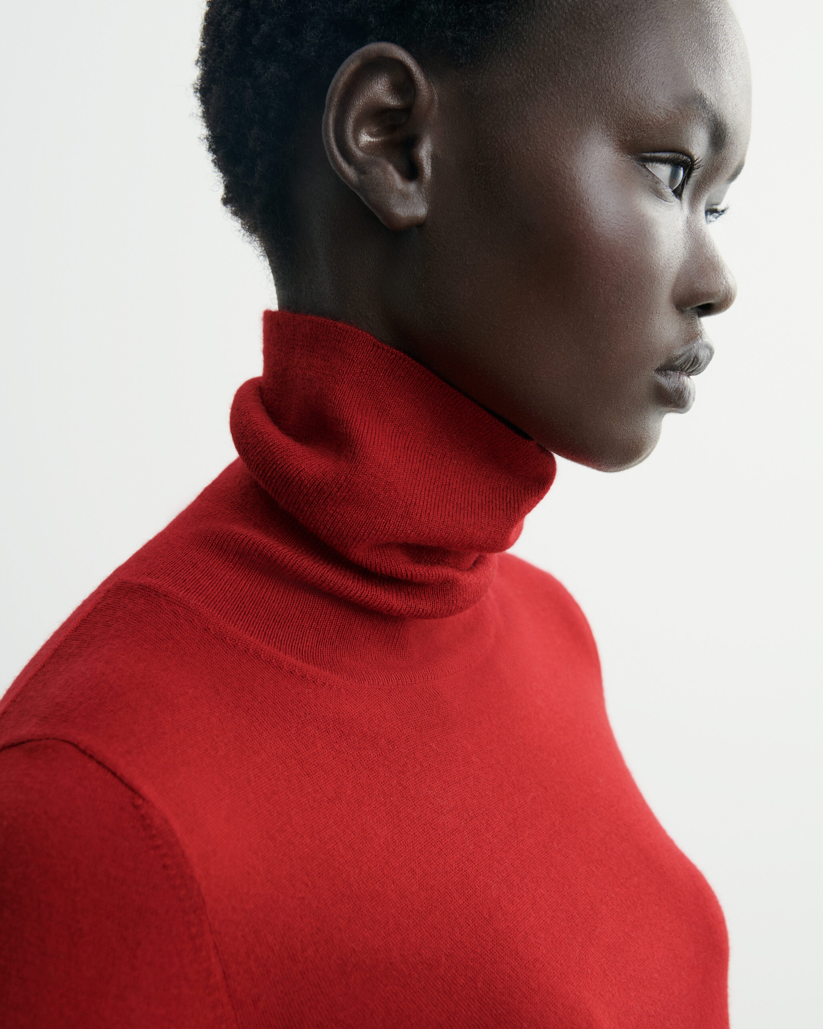 Pull col roulé ultrafin-ROUGE TANGO-100% cachemire