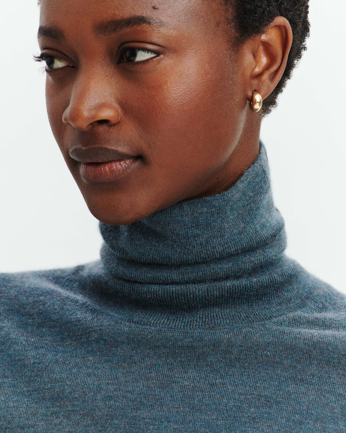 Pull col roulé Flore-BLEU GRANIT-100% cachemire