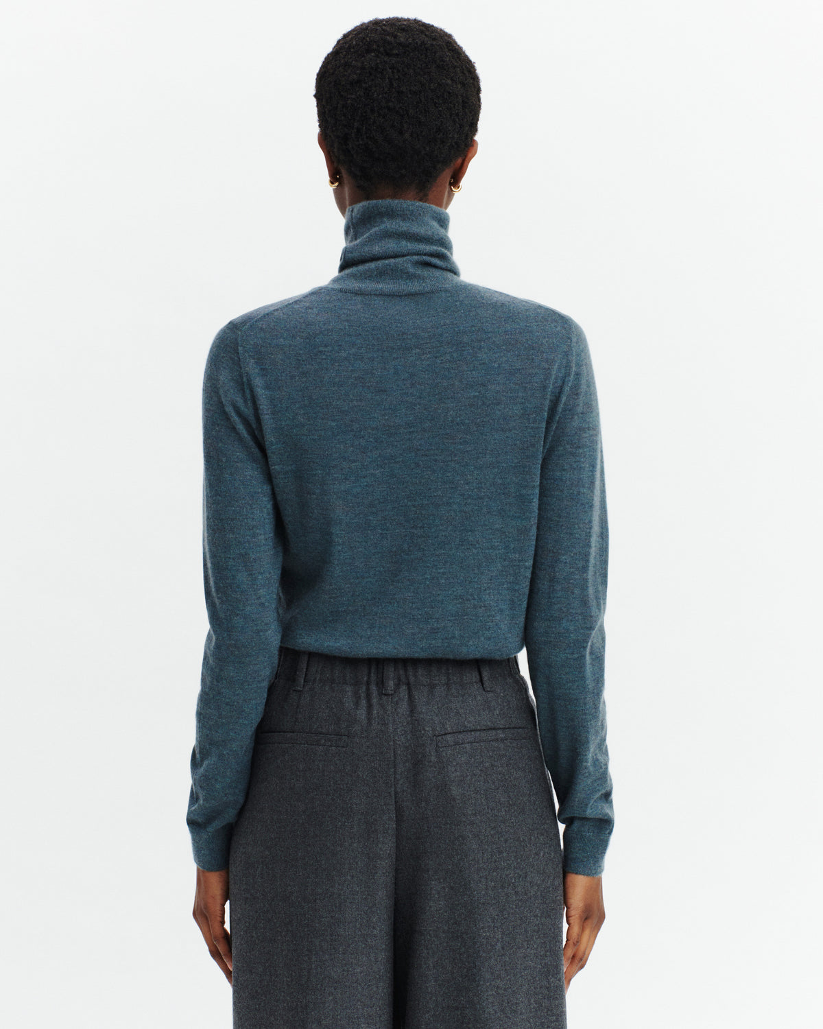 Pull col roulé Flore-BLEU GRANIT-100% cachemire