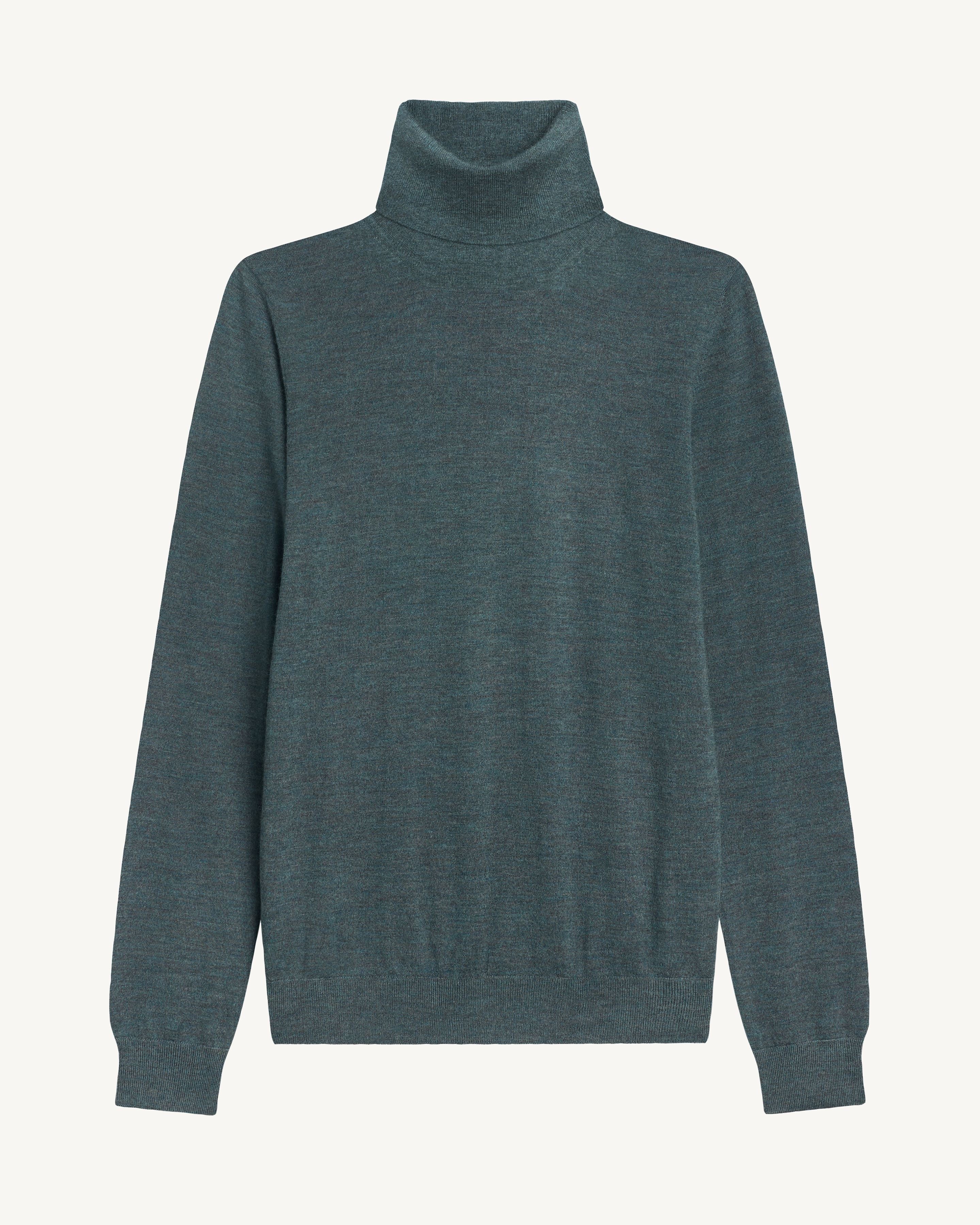 Pull col roulé ultrafin-BLEU GRANIT-100% cachemire