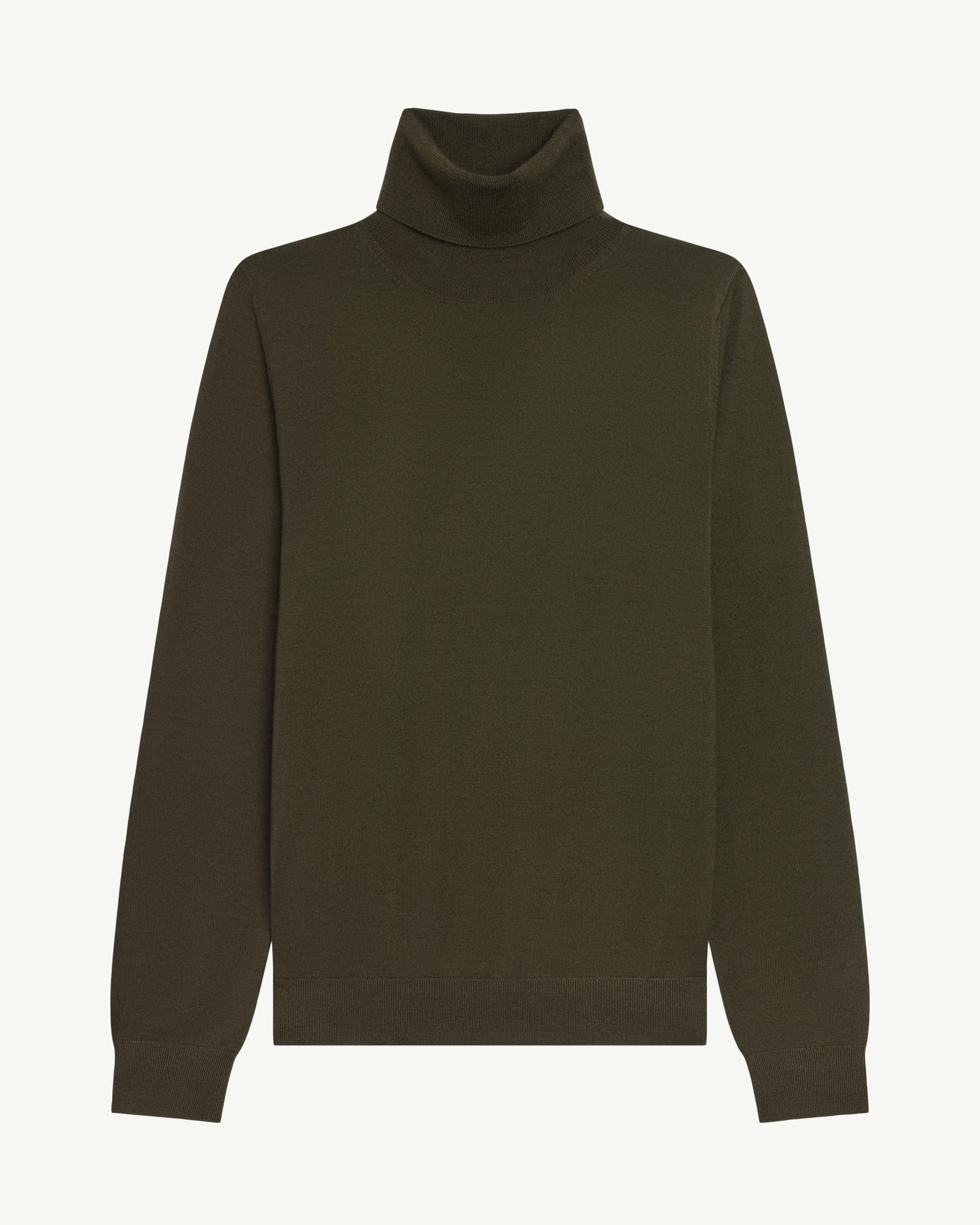 Pull col roulé ultrafin-KAKI KOMBU-100% cachemire