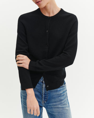 Cardigan classique-NOIR-100% cachemire
