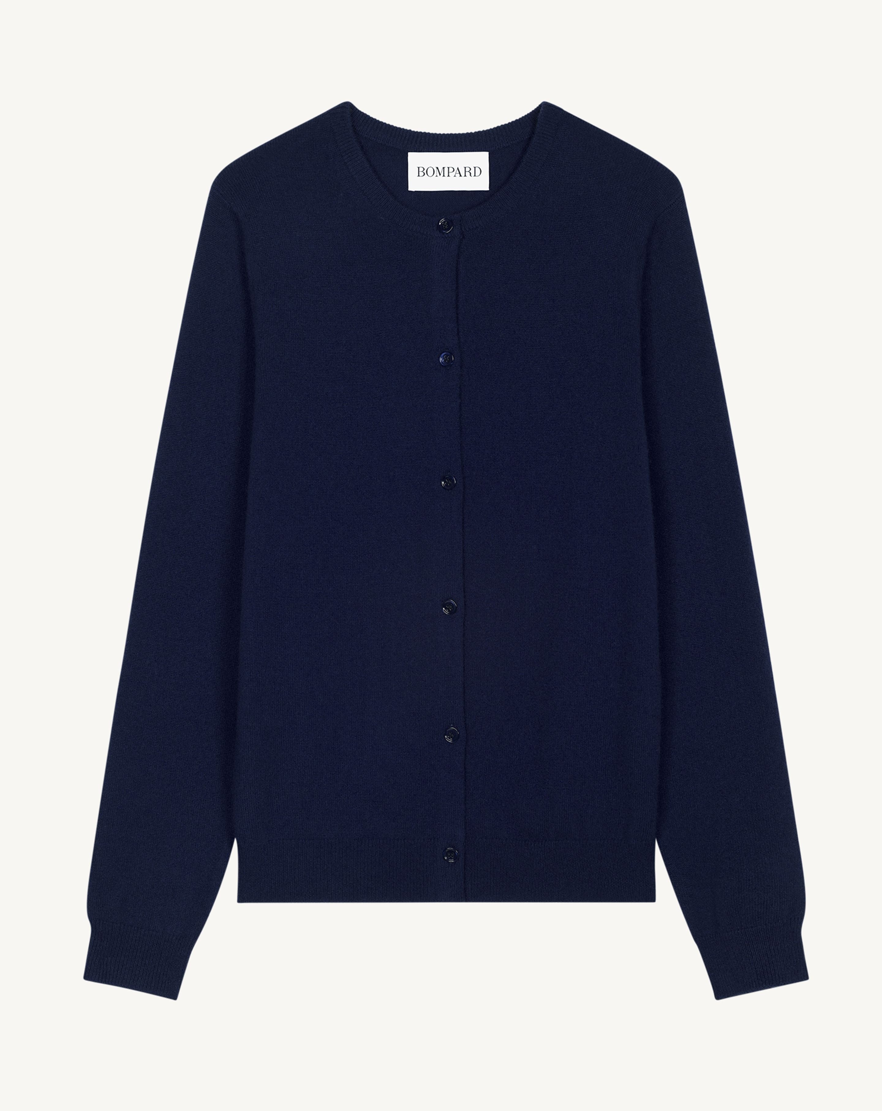 Cardigan classique-MARINE-100% CACHEMIRE