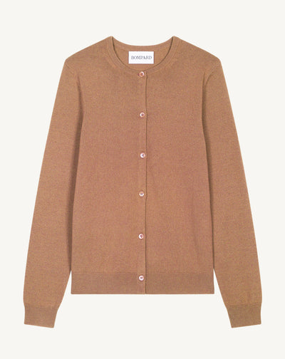 Cardigan classique-CARAMEL-100% CACHEMIRE