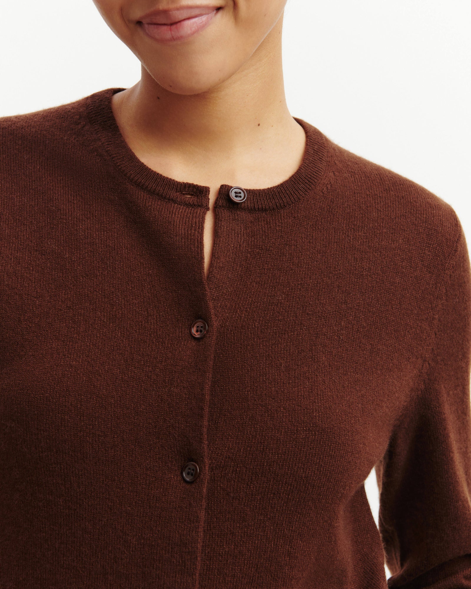 Cardigan classique-CAFE-100% cachemire