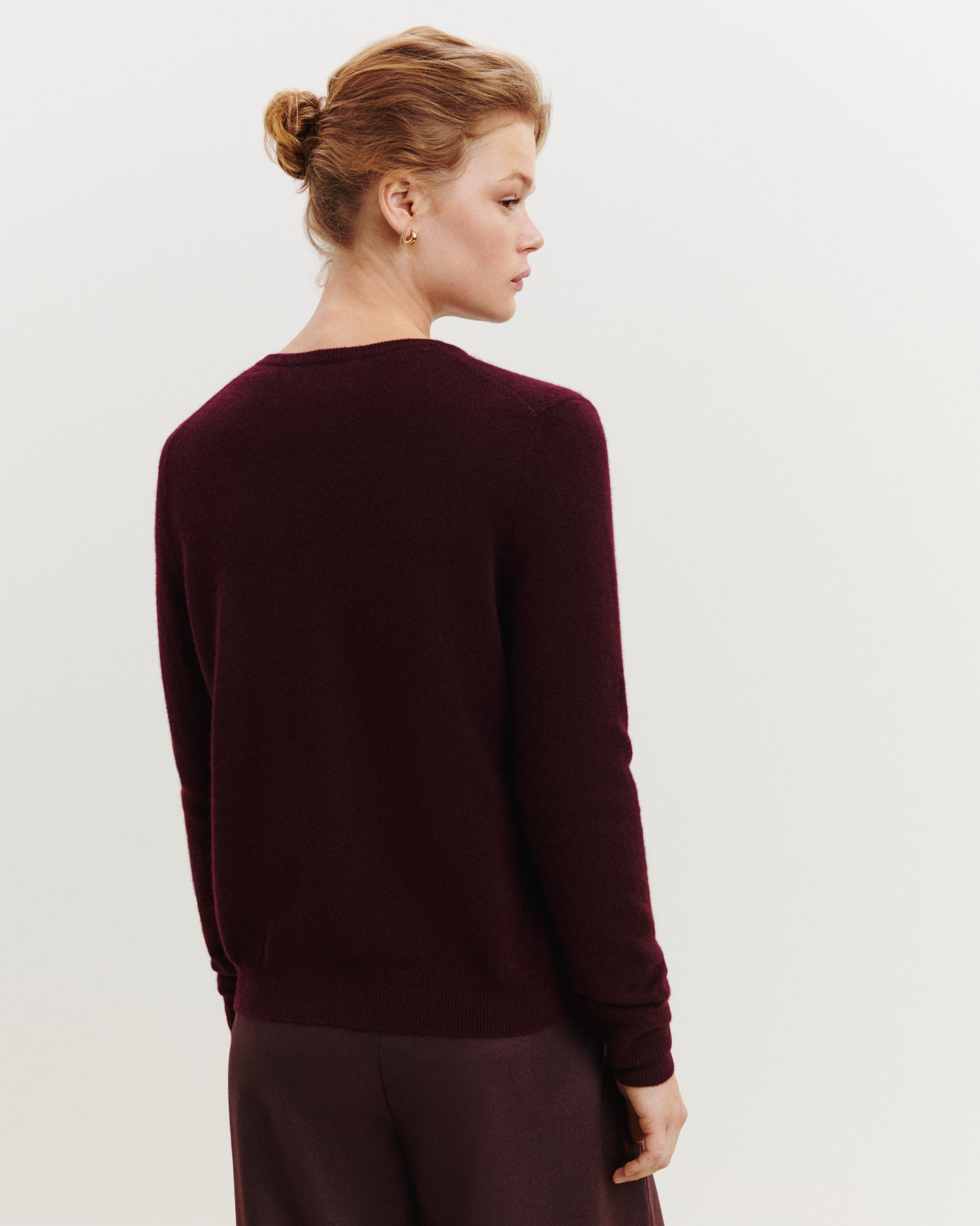 Cardigan Origines-GRENAT-100% cachemire