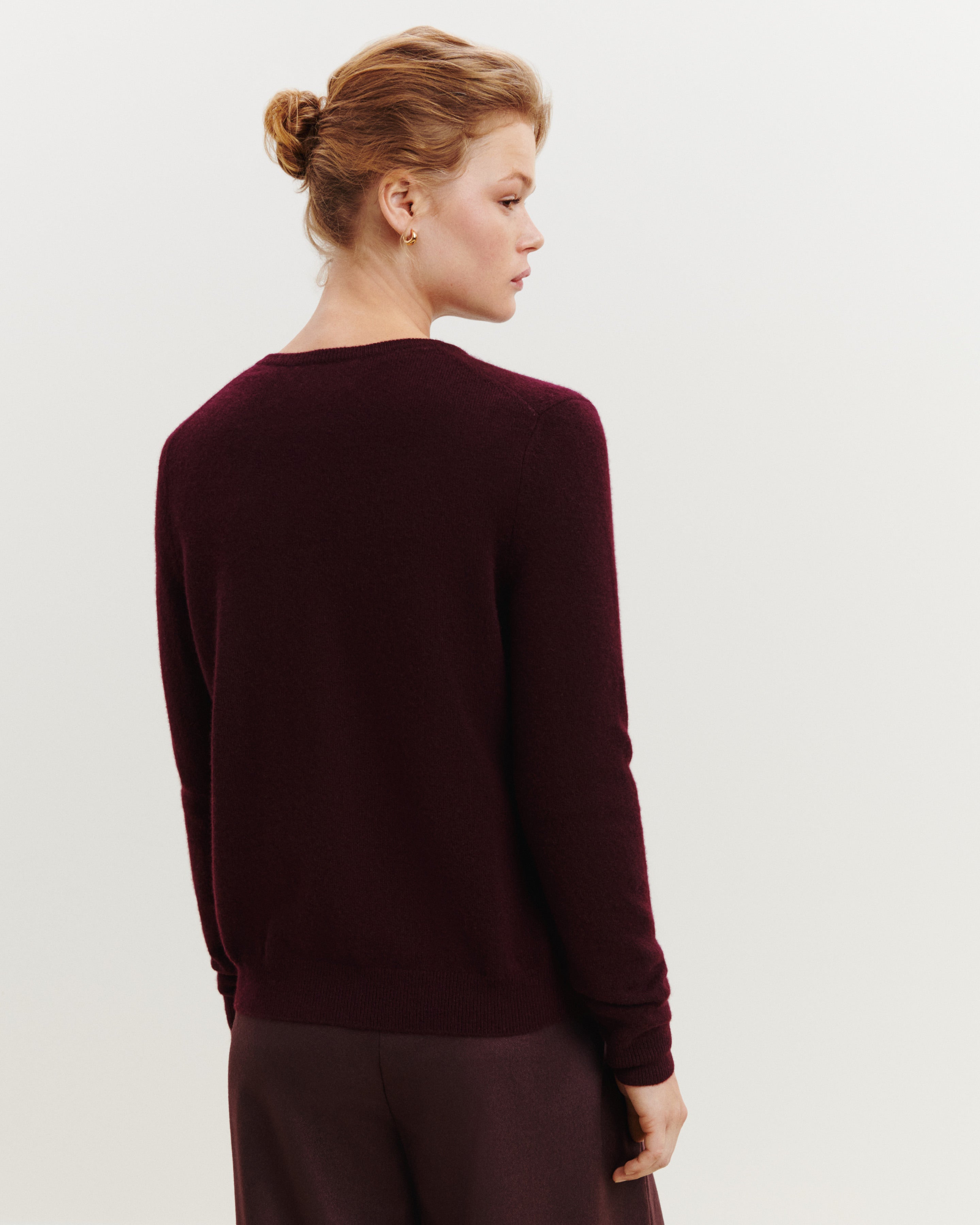 Cardigan Origines-GRENAT-100% cachemire