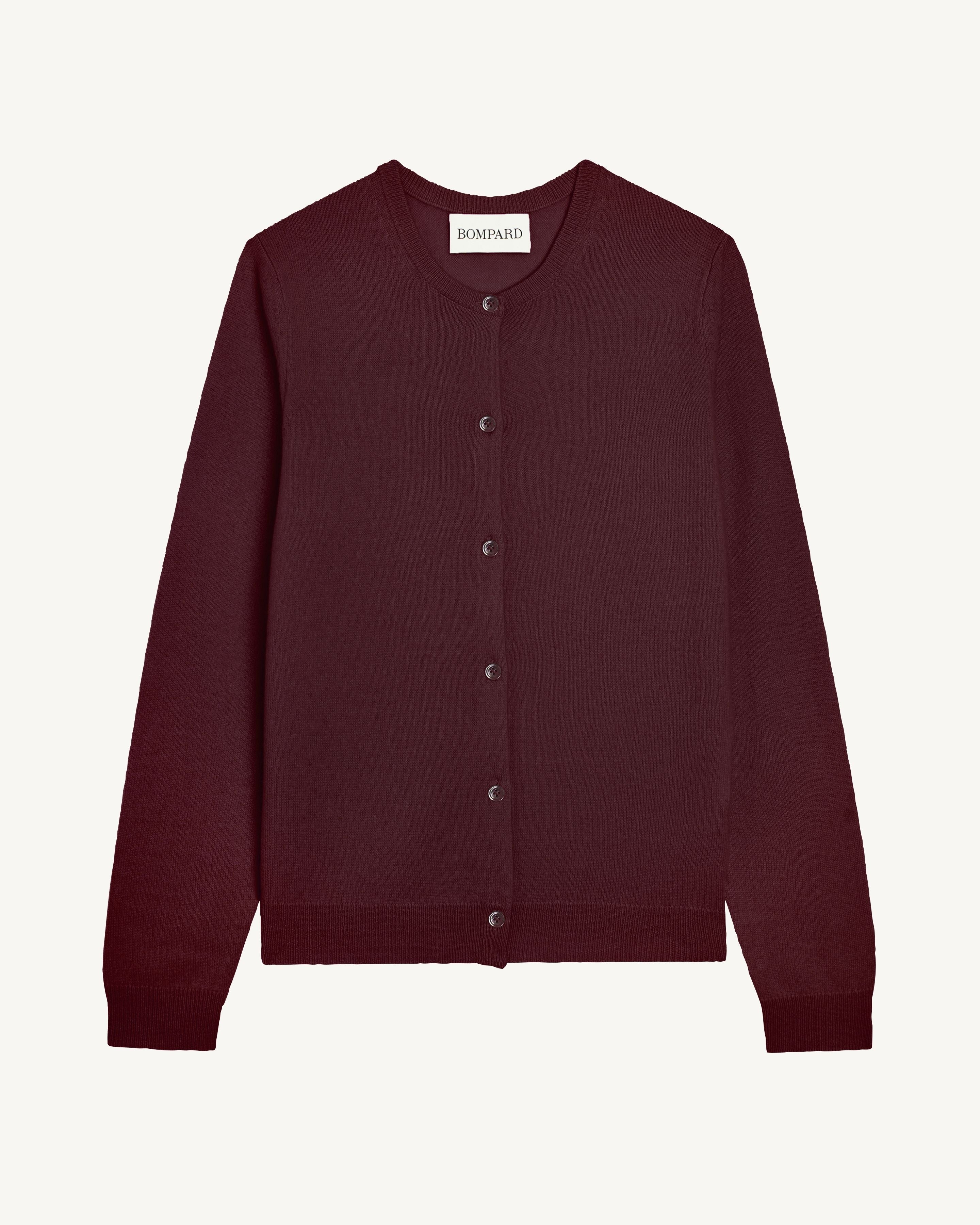 Cardigan classique-GRENAT-100% cachemire