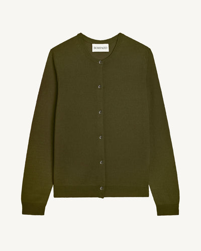 Cardigan classique-OLIVE-100% cachemire