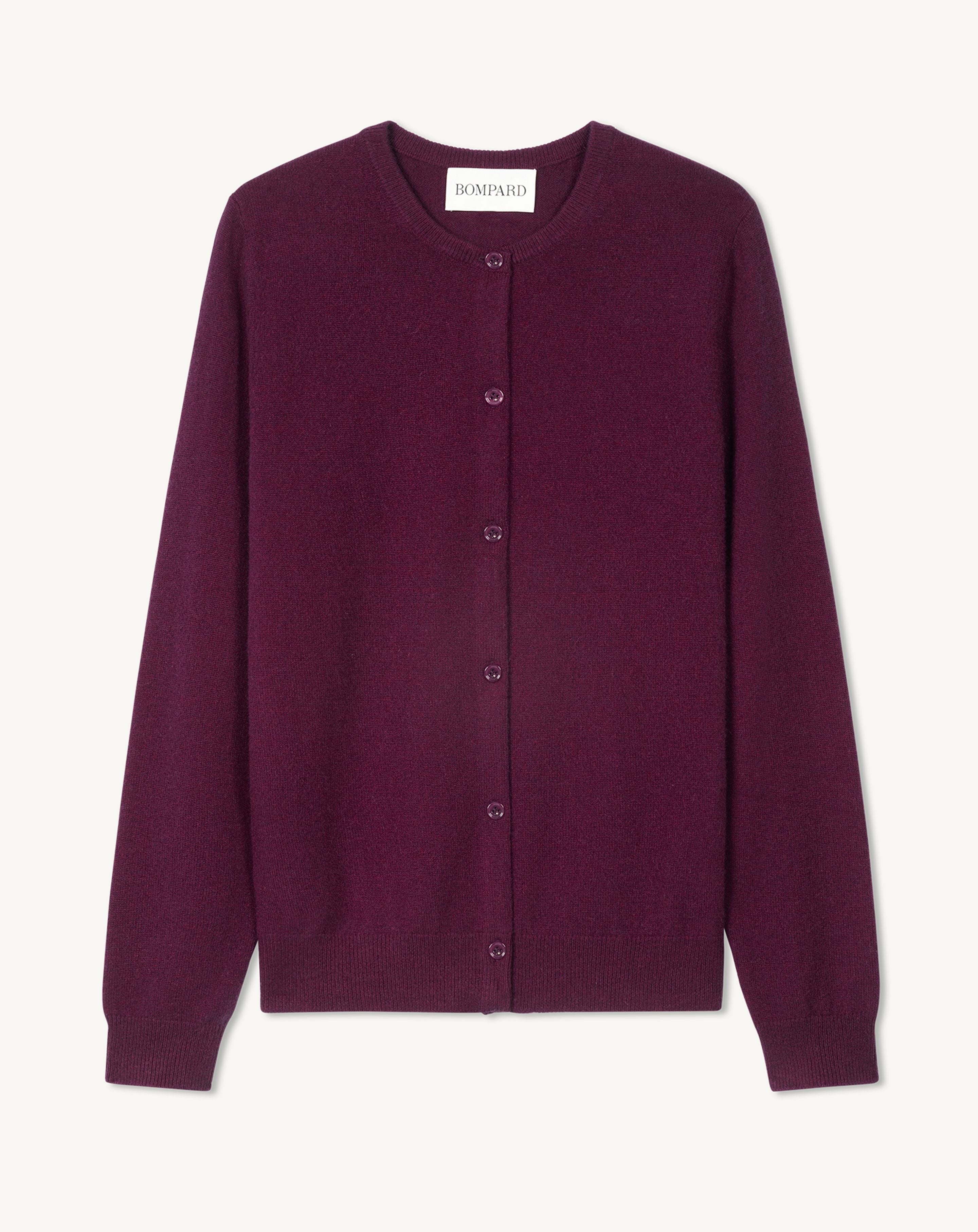 Classic cardigan in Cashmere Women damask plum | Eric Bompard