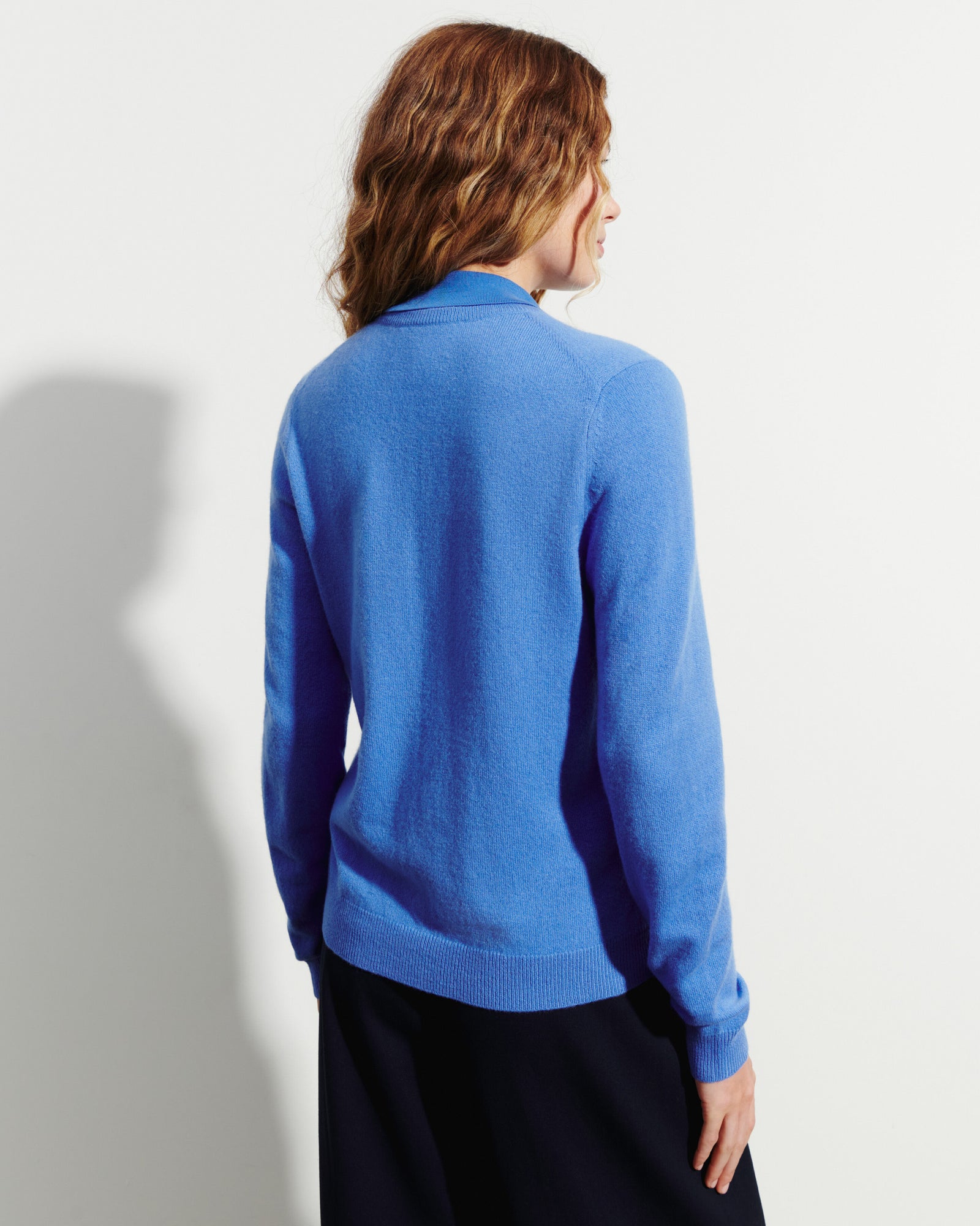 Cardigan classique-BLEU ALTHEA-100% cachemire