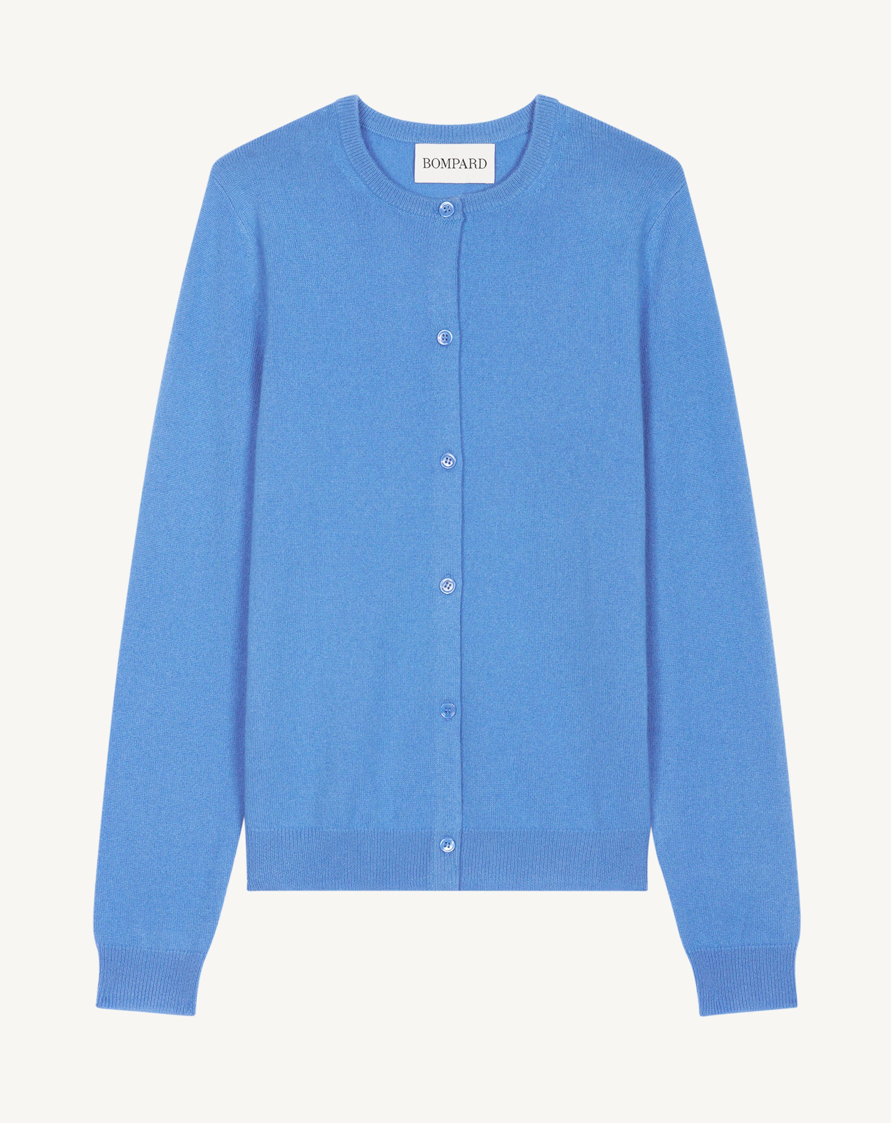 Cardigan classique-BLEU ALTHEA-100% cachemire