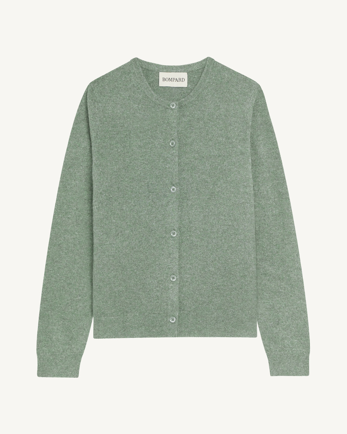 Cardigan classique-VERT DE GRIS-100% cachemire
