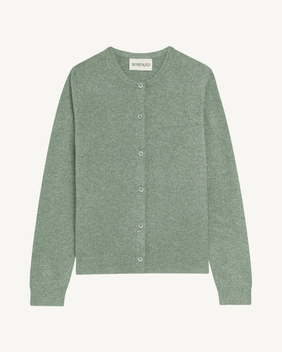 Cardigan classique-VERT DE GRIS-100% cachemire