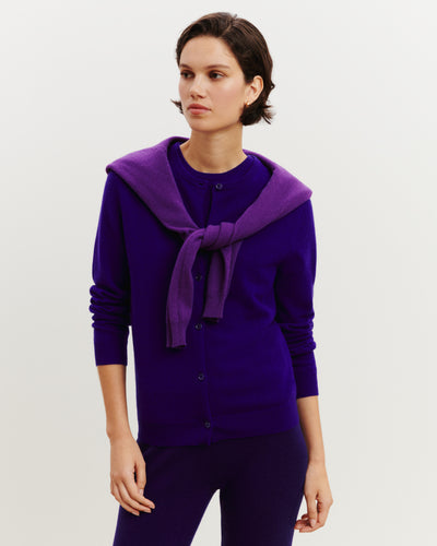 Cardigan classique-ULTRAVIOLET-100% cachemire