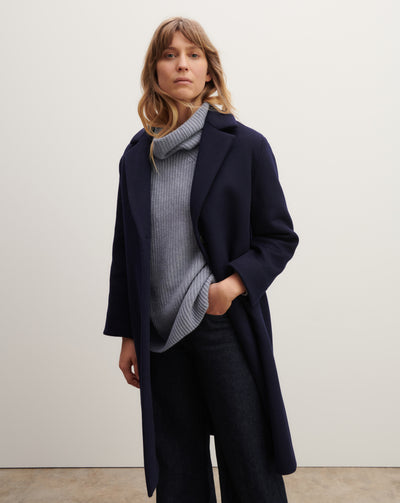 Manteau long double face-MARINE-90% laine 10% cachemire