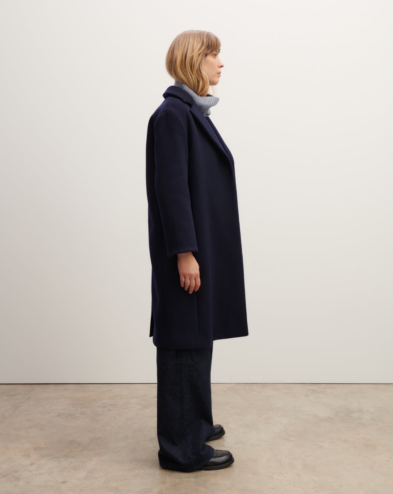 Manteau long double face-MARINE-90% laine 10% cachemire