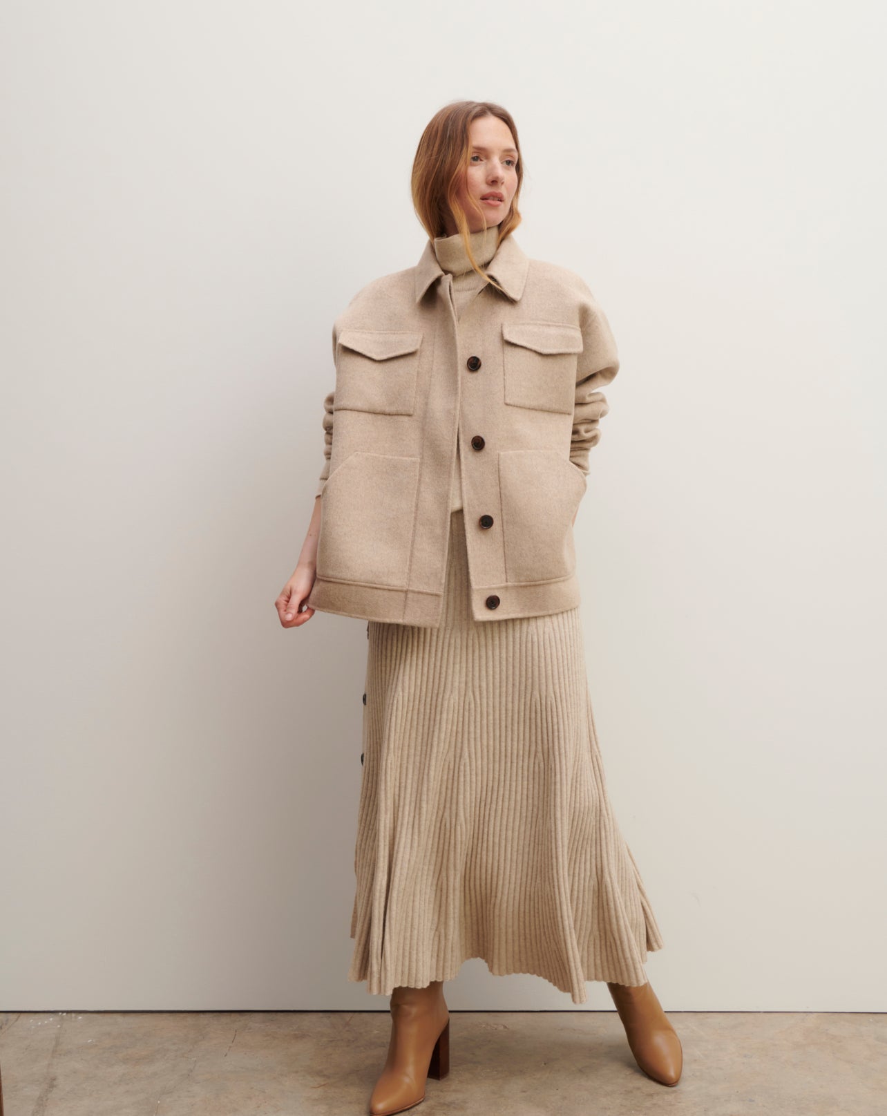 Veste double face-CORDE-90% laine 10% cachemire