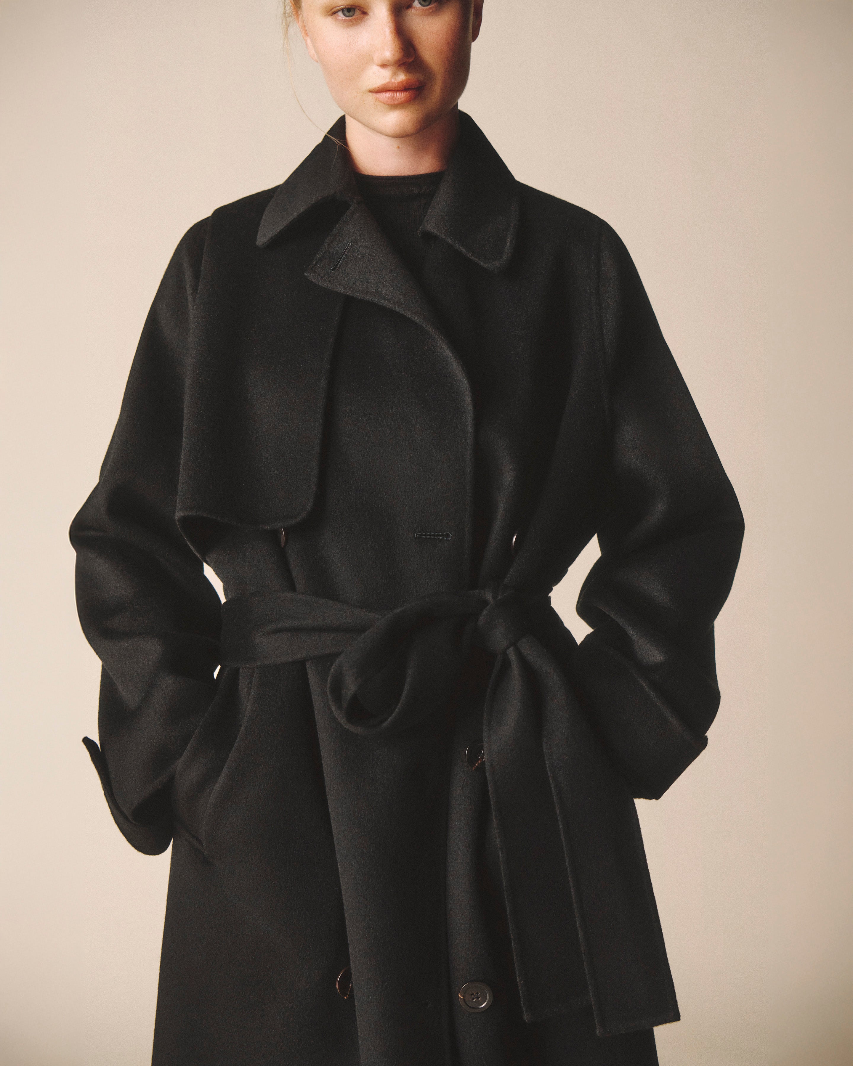 Manteau long double face-NOIR-90% laine 10% cachemire