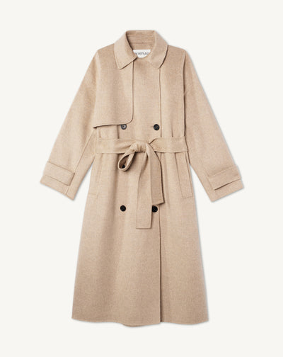 Manteau long double face-CORDE-90% laine 10% cachemire