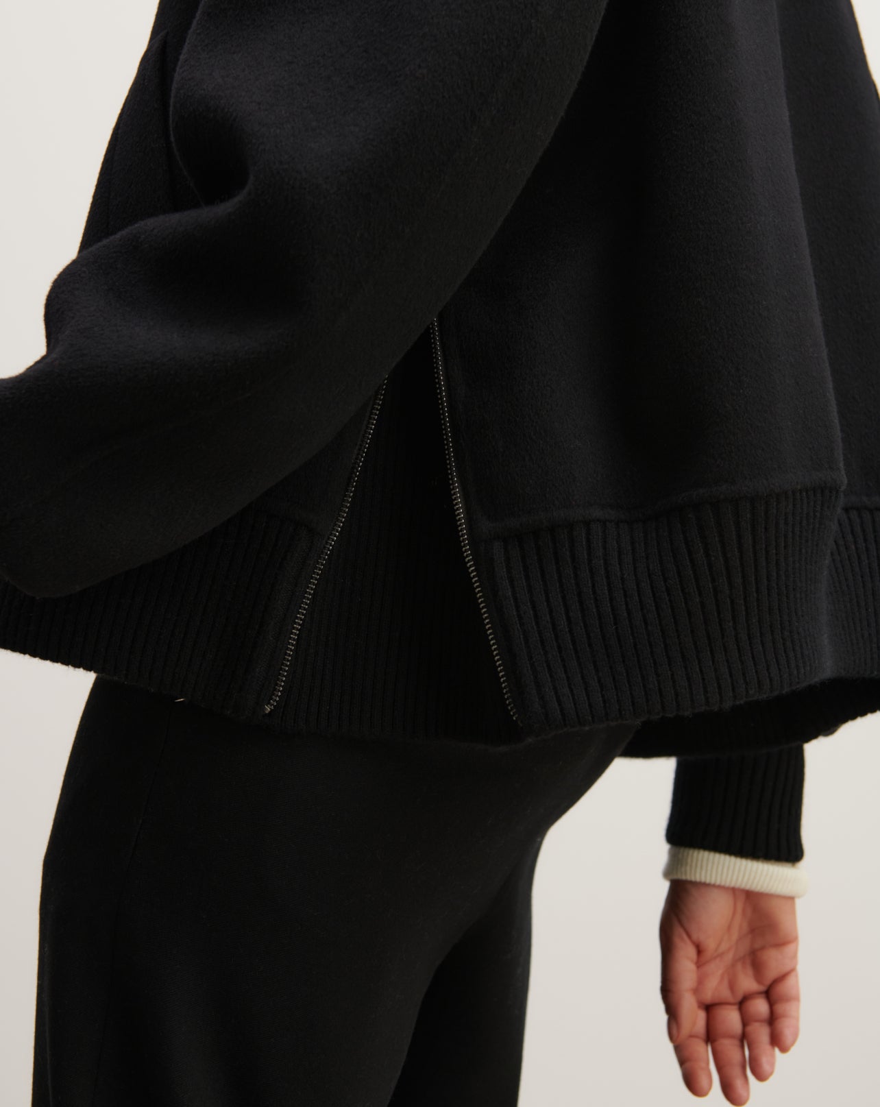 Bomber double face-NOIR-90% laine 10% cachemire