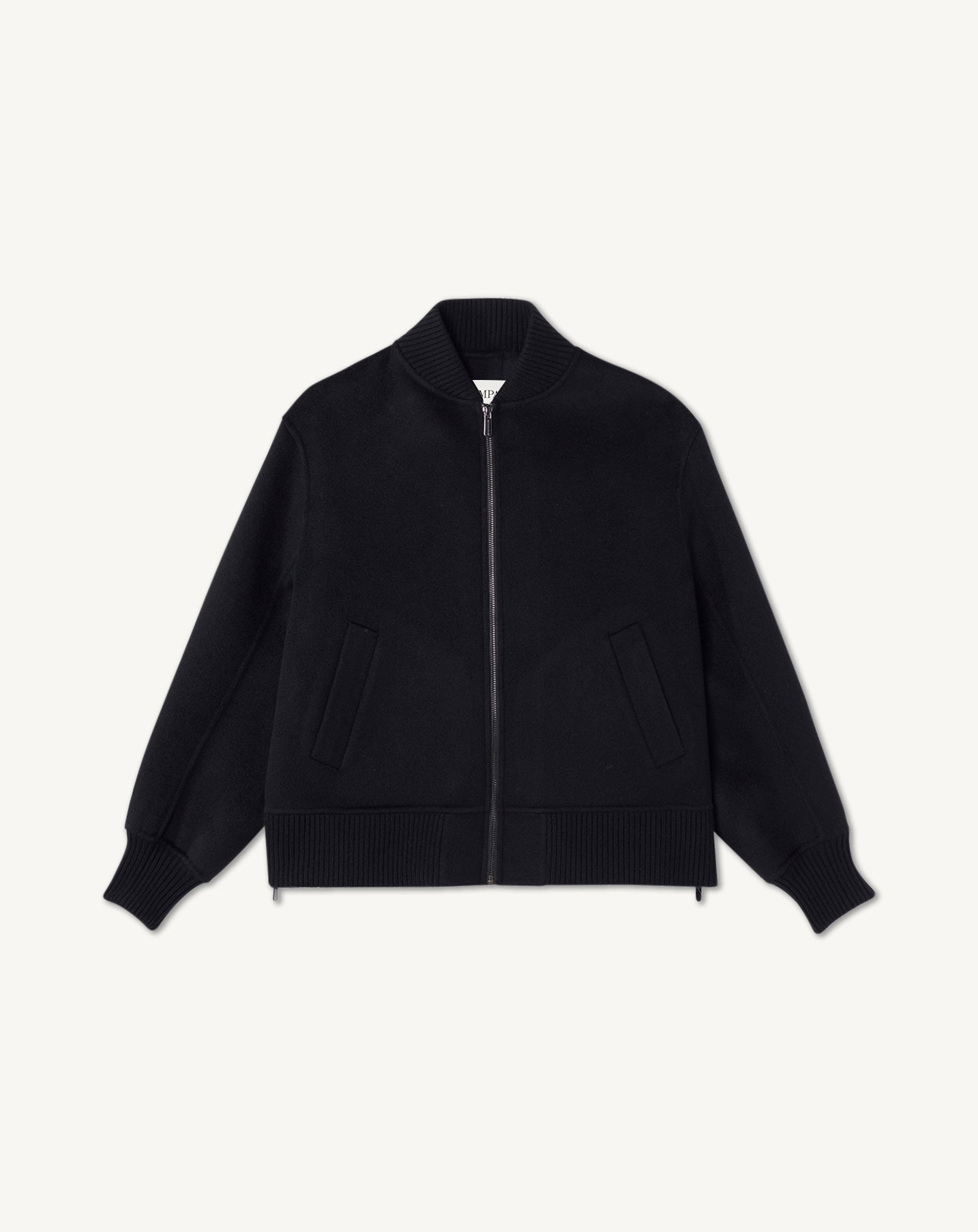 Bomber double face-NOIR-90% laine 10% cachemire