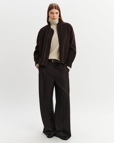 Bomber double face-WENGE-90% laine 10% cachemire Tricot - 50% laine 50% cachemire