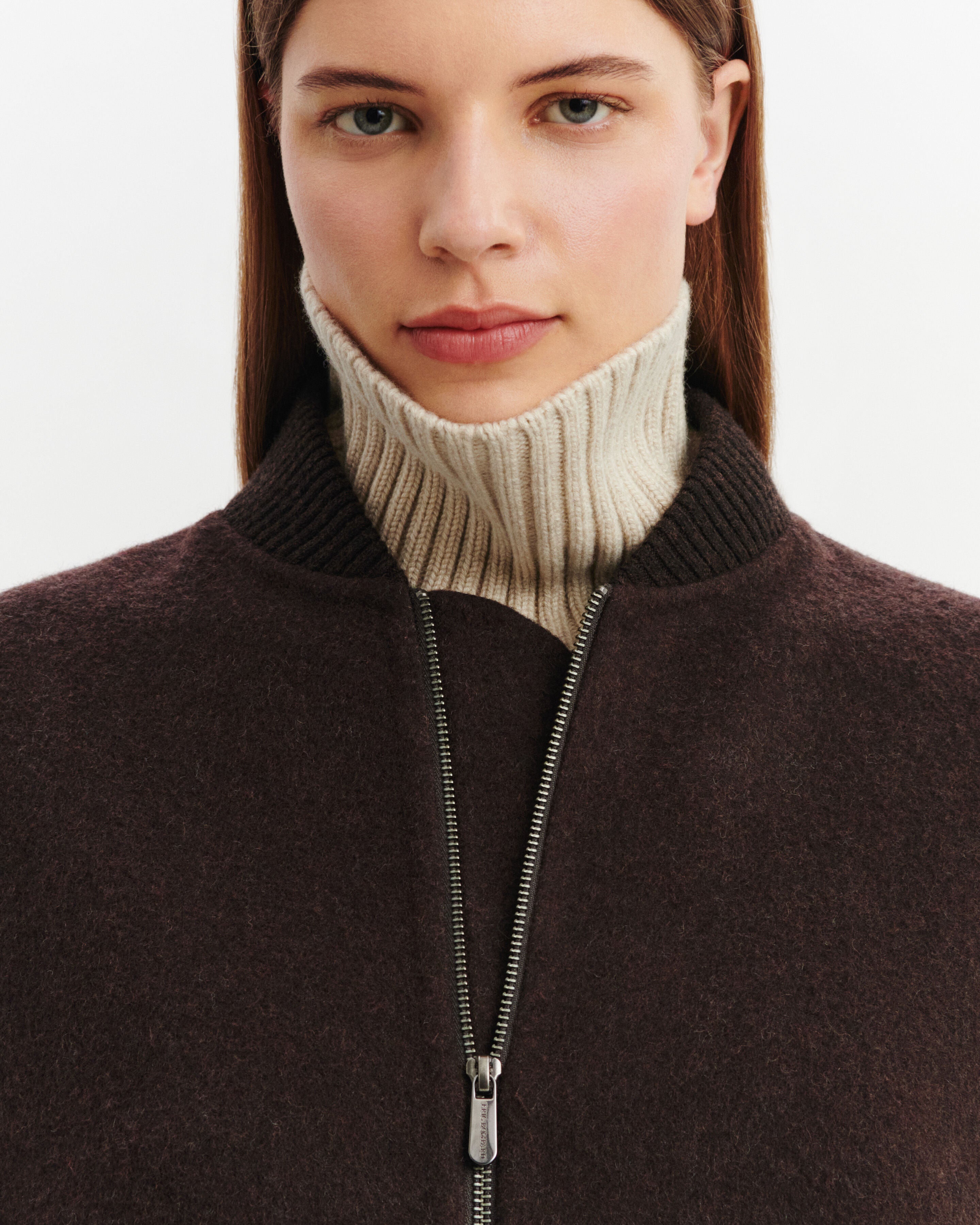 Bomber double face-WENGE-90% laine 10% cachemire Tricot - 50% laine 50% cachemire