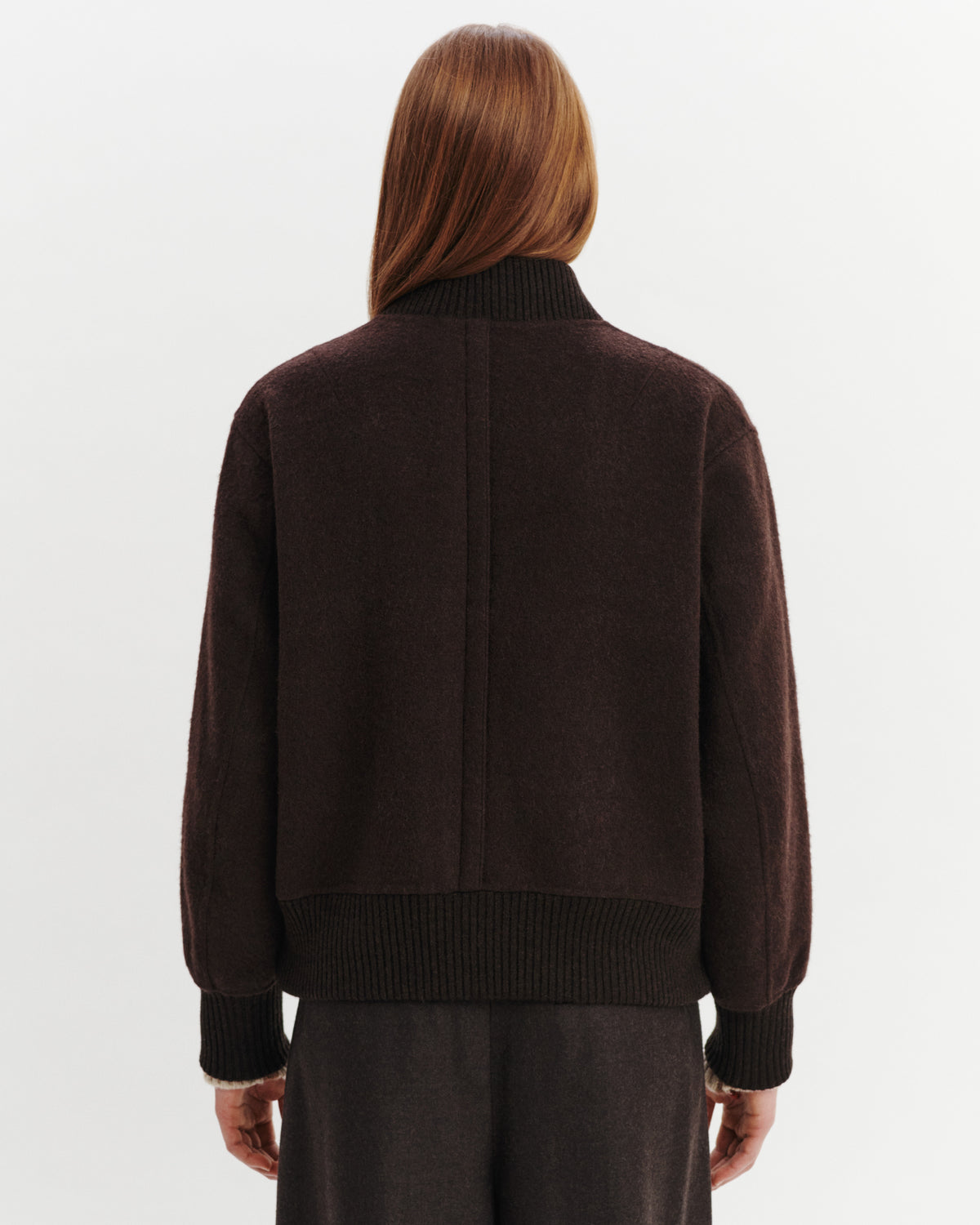 Bomber double face-WENGE-90% laine 10% cachemire Tricot - 50% laine 50% cachemire