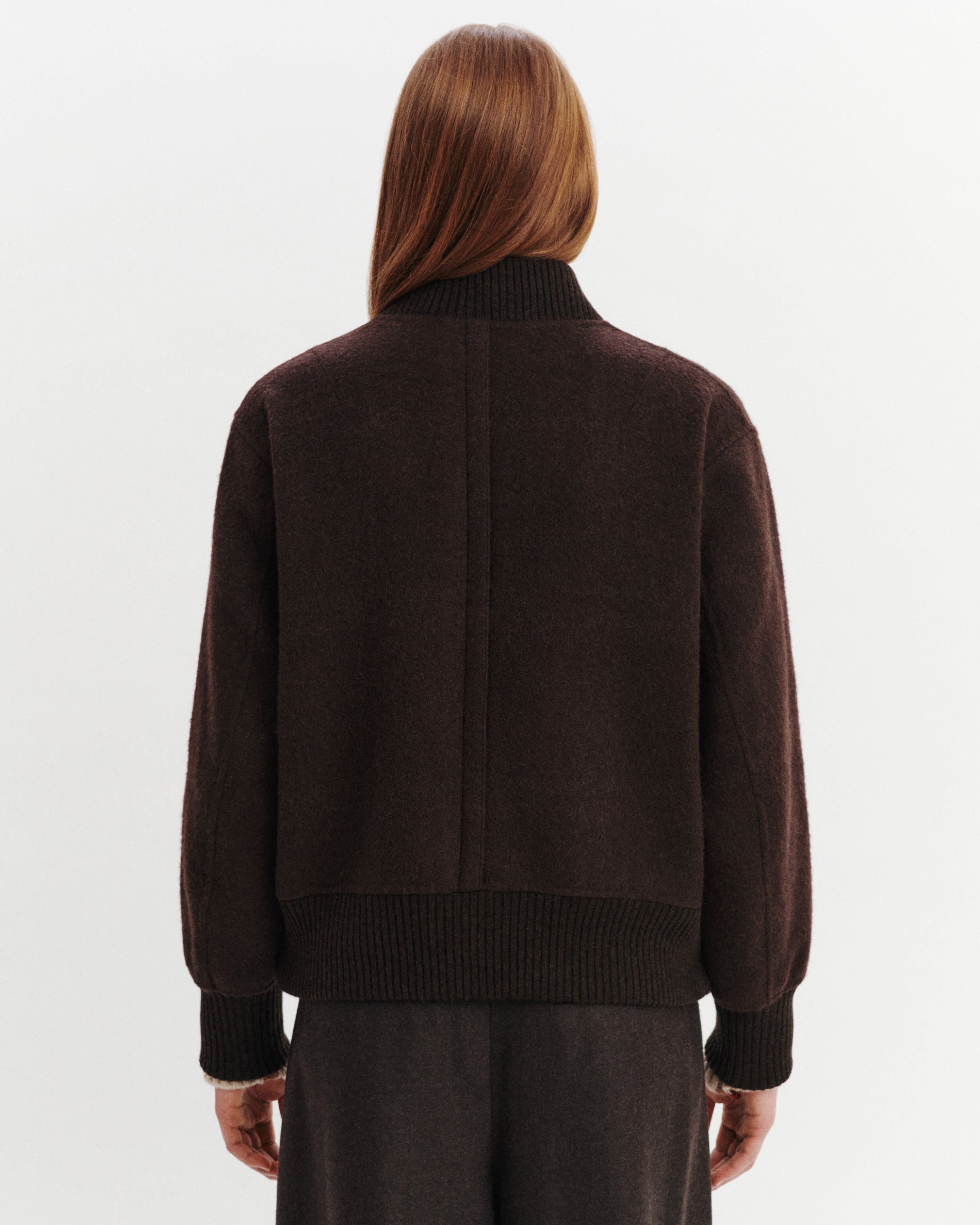 Bomber double face-WENGE-90% laine 10% cachemire Tricot - 50% laine 50% cachemire
