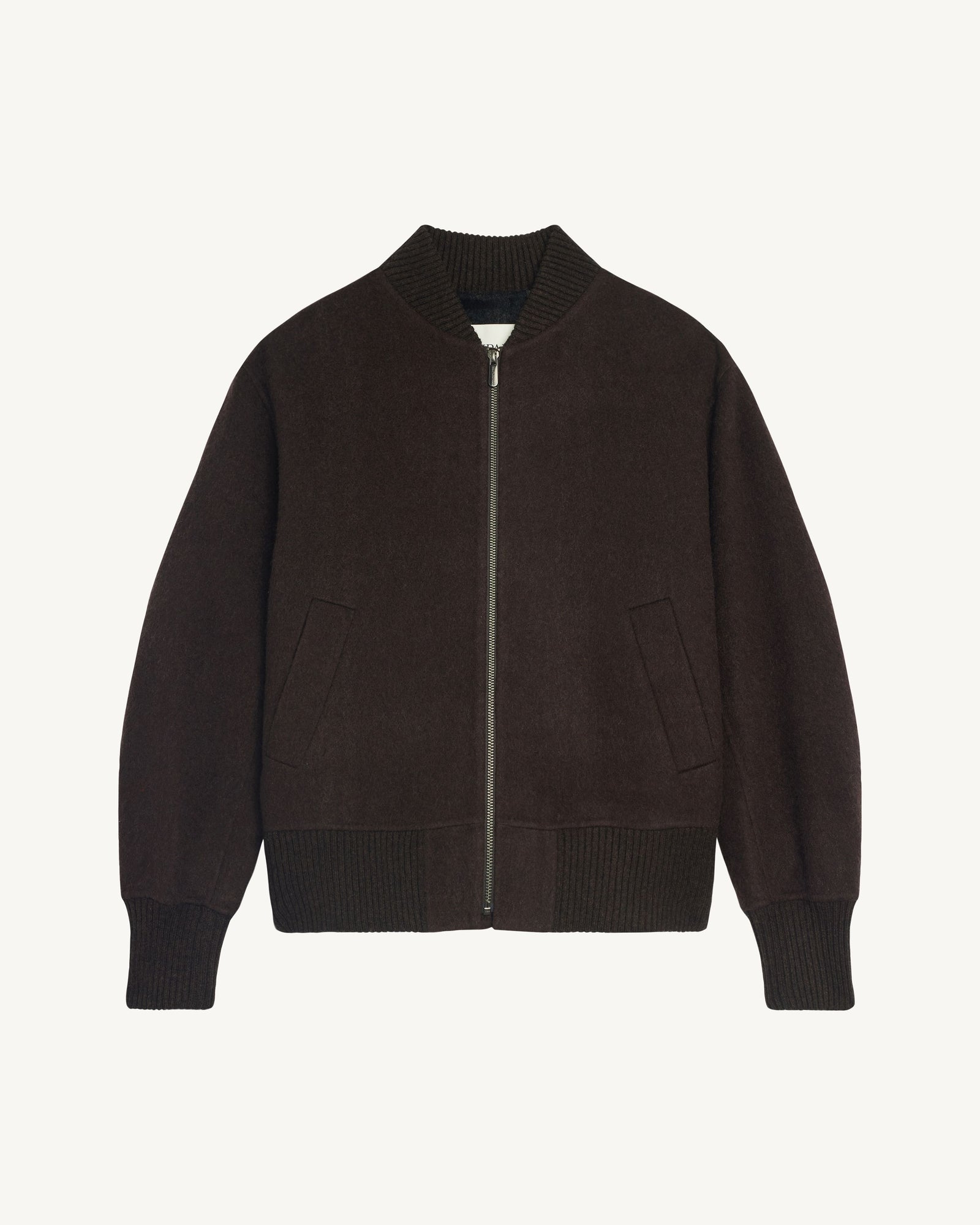 Bomber double face-WENGE-90% laine 10% cachemire