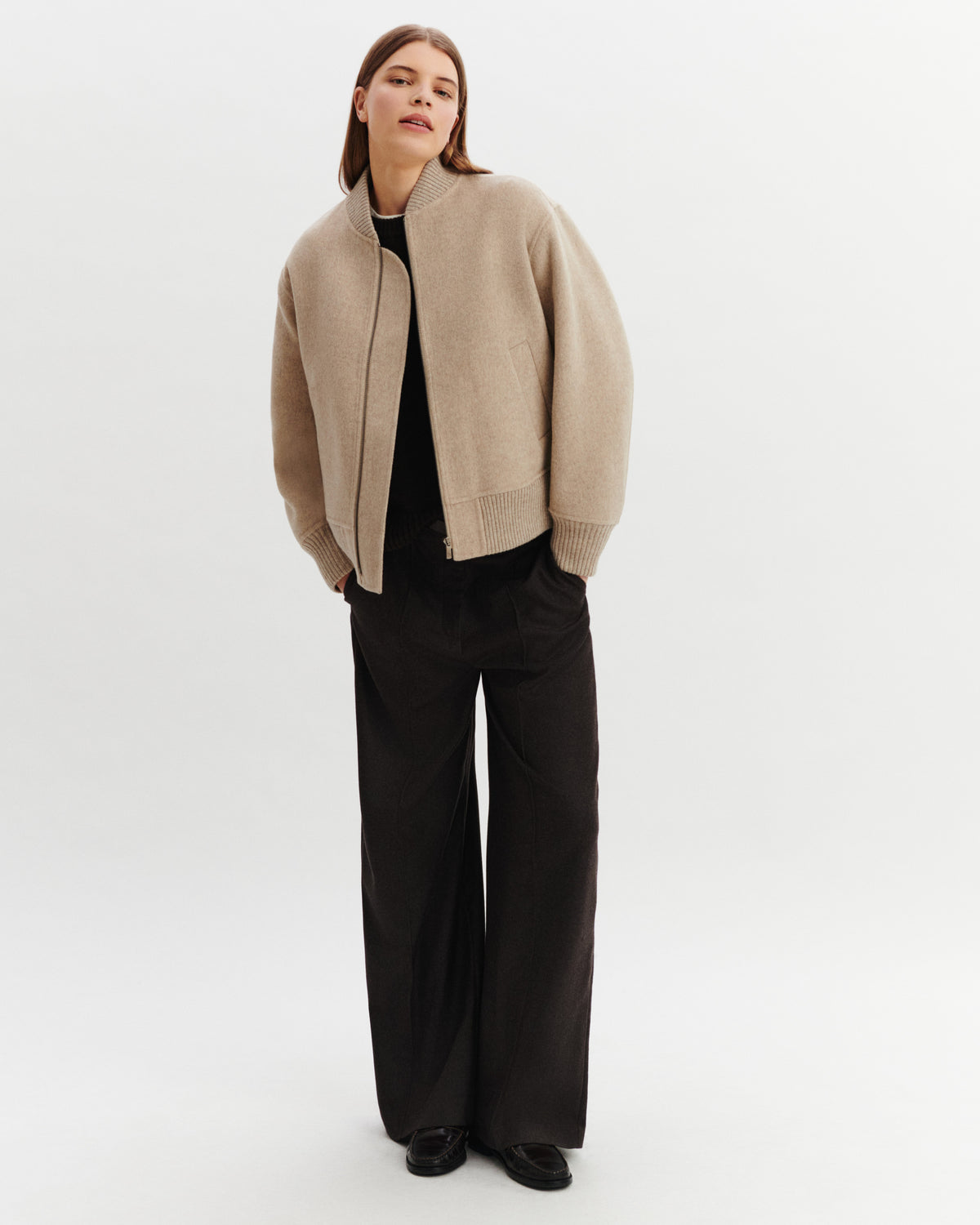Bomber double face-CORDE-90% laine 10% cachemire Tricot - 50% laine 50% cachemire