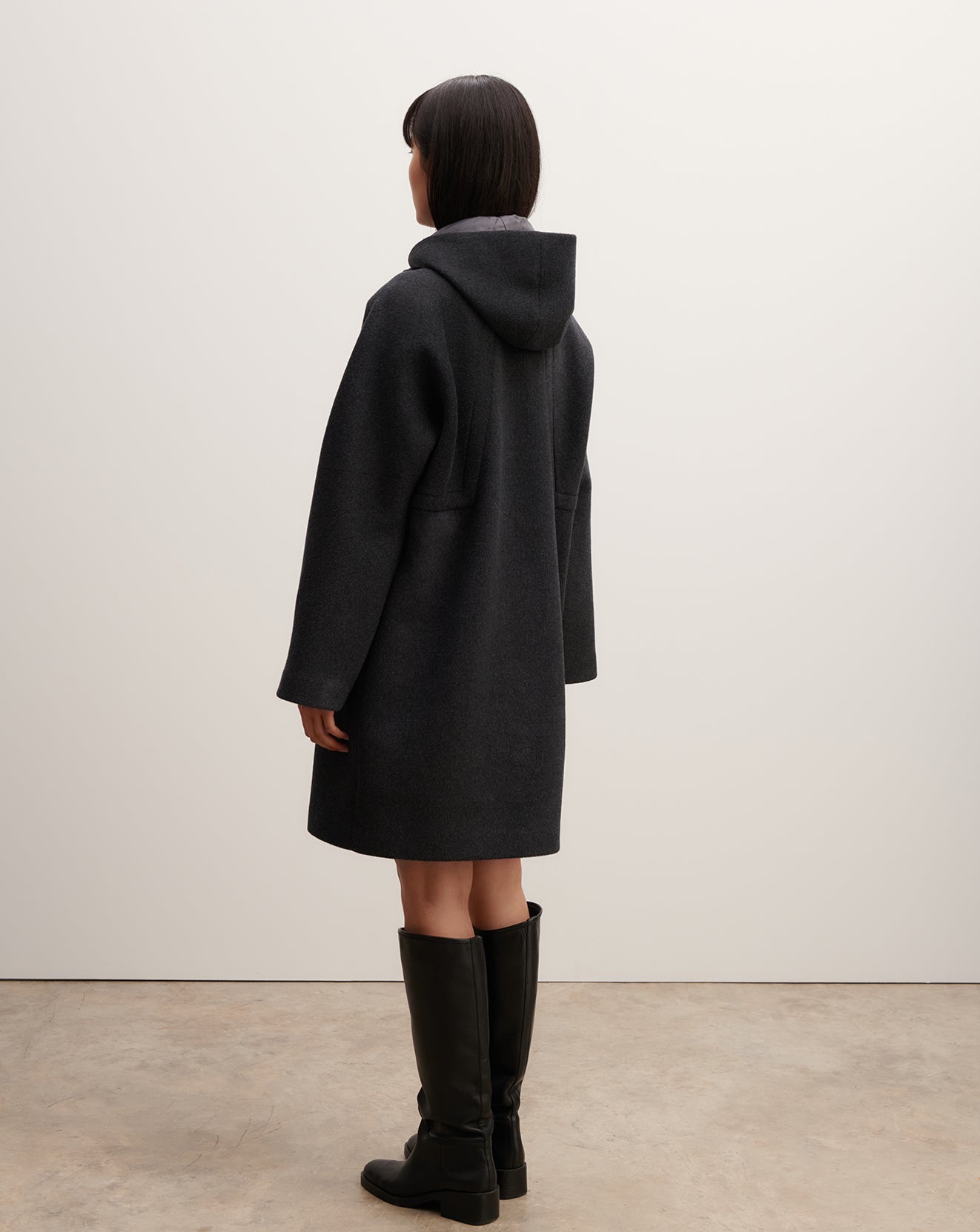 Manteau à capuche-KHOL-90% laine 10% cachemire