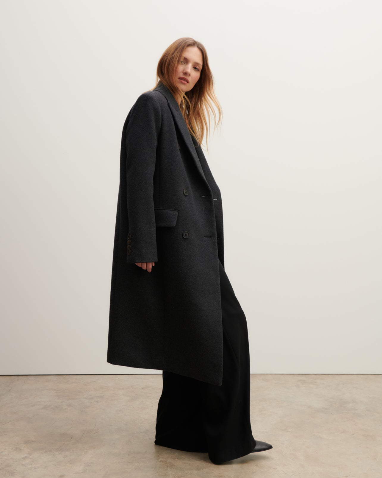 Manteau double boutonnage-KHOL-90% laine 10% cachemire