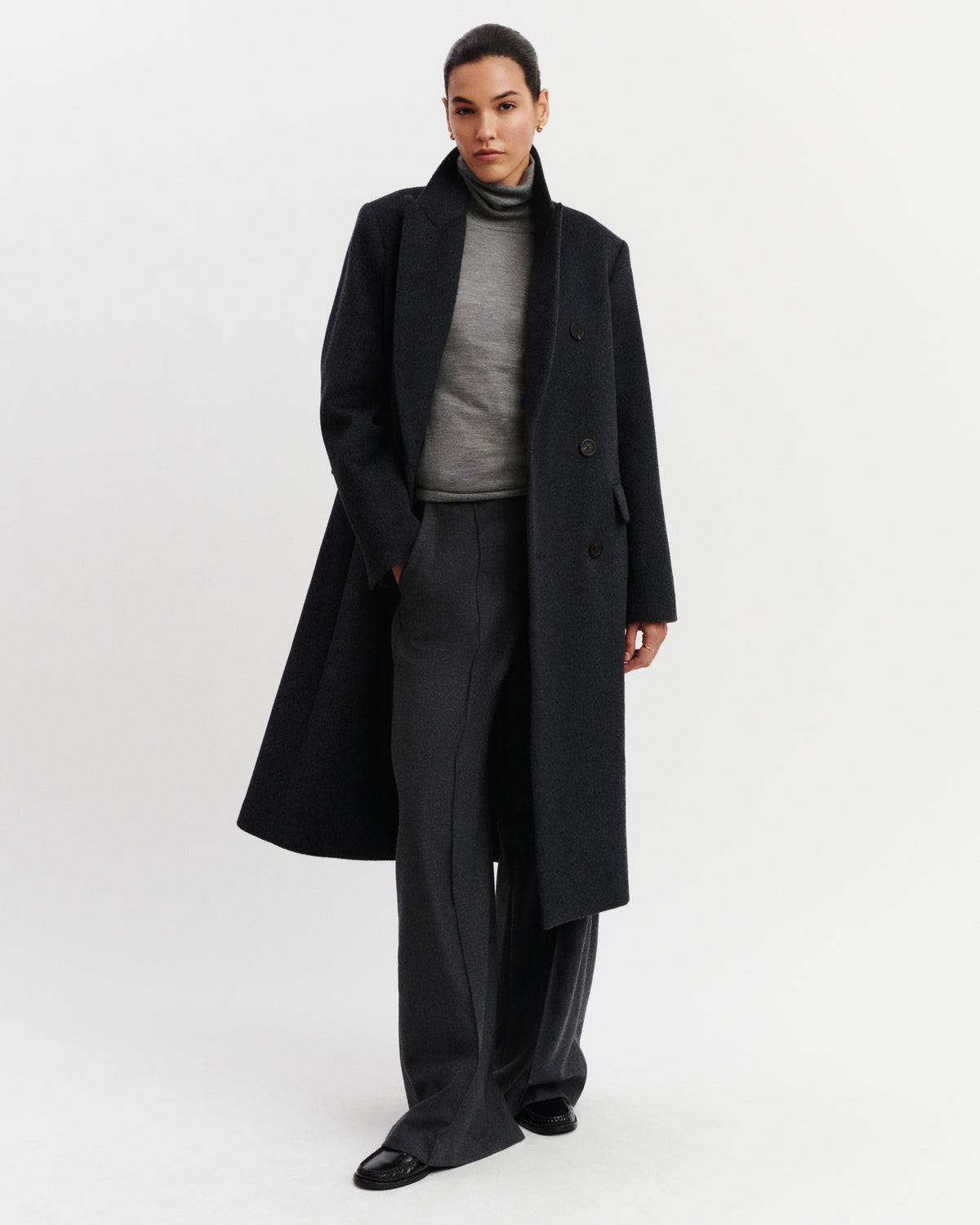 Manteau double boutonnage-KHOL-90% laine 10% cachemire