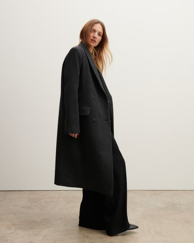 Manteau double boutonnage-KHOL-90% laine 10% cachemire