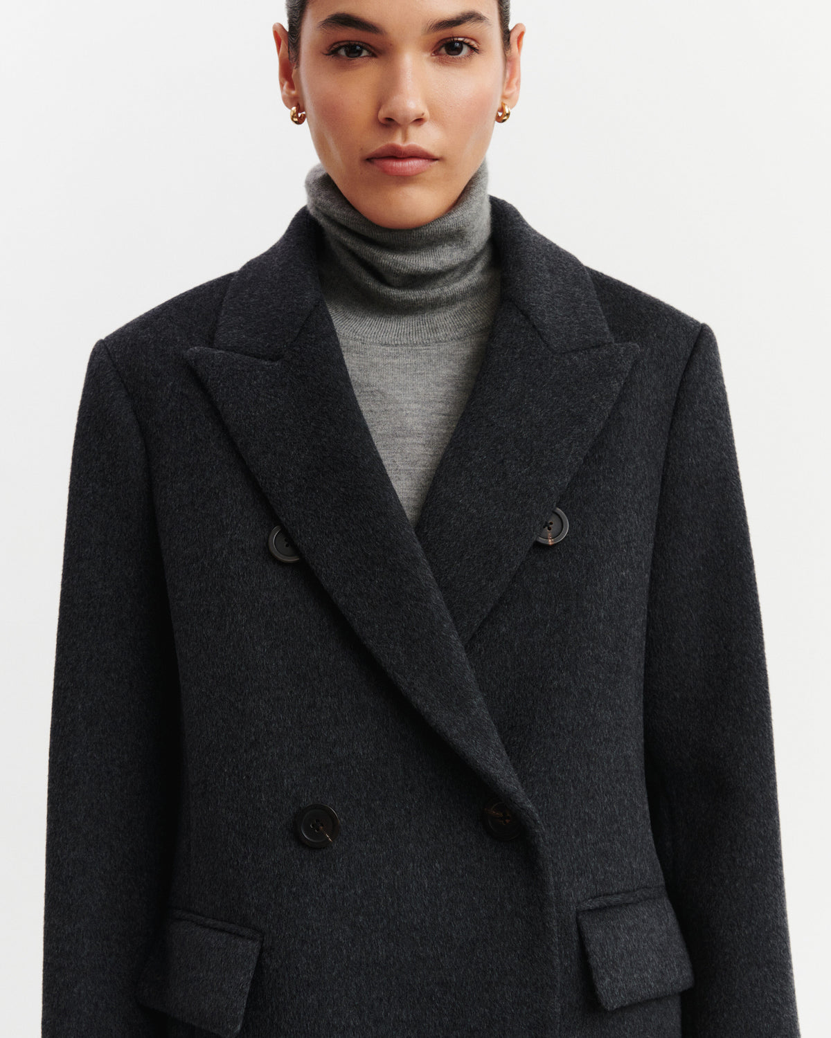 Manteau double boutonnage-KHOL-90% laine 10% cachemire