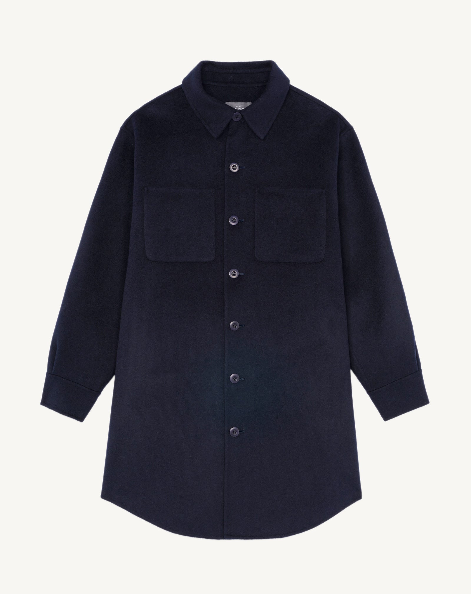 Sur chemise longue-MARINE-90% laine 10% cachemire
