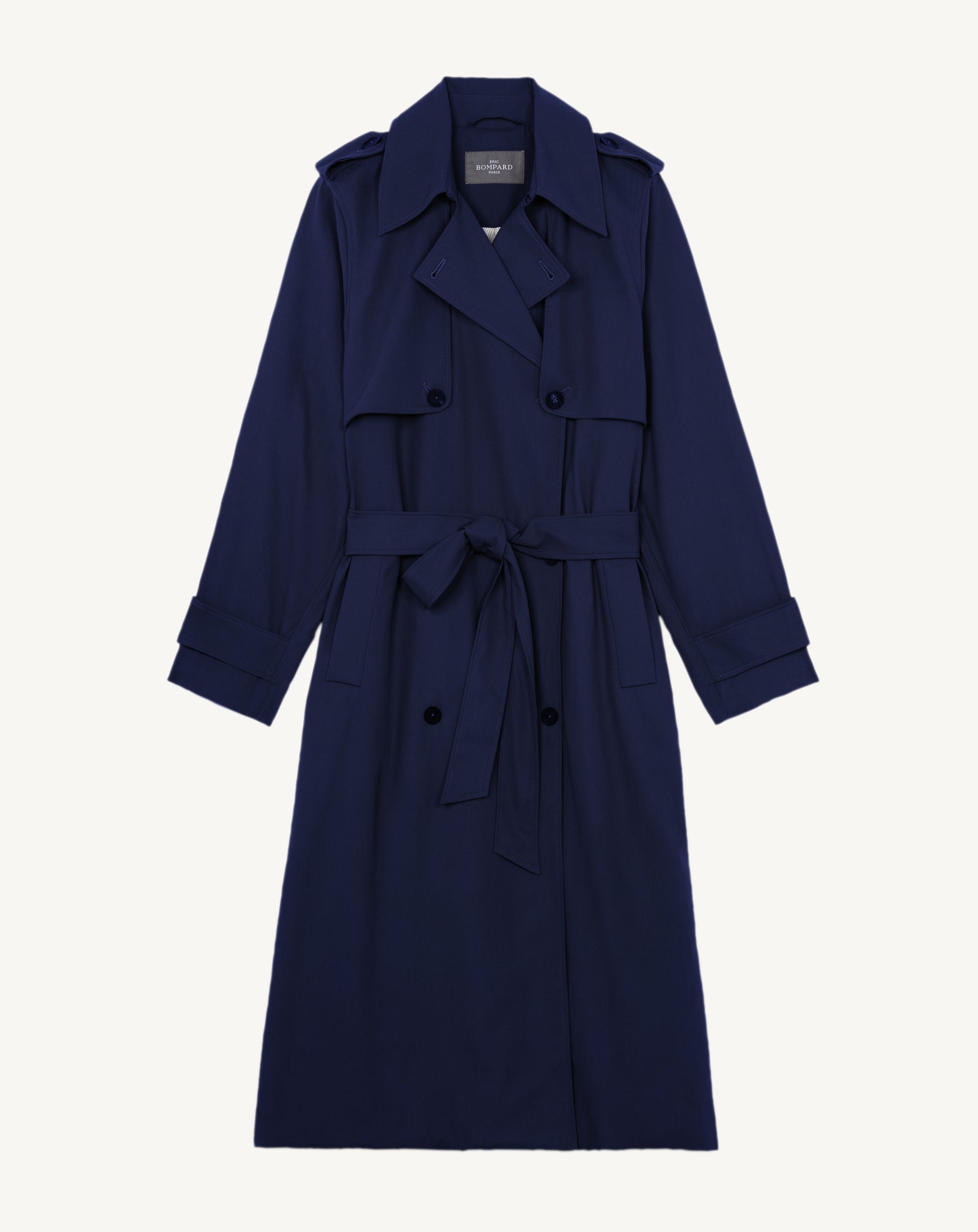 Trench coat-MARINE-100% coton doublure 100% viscose