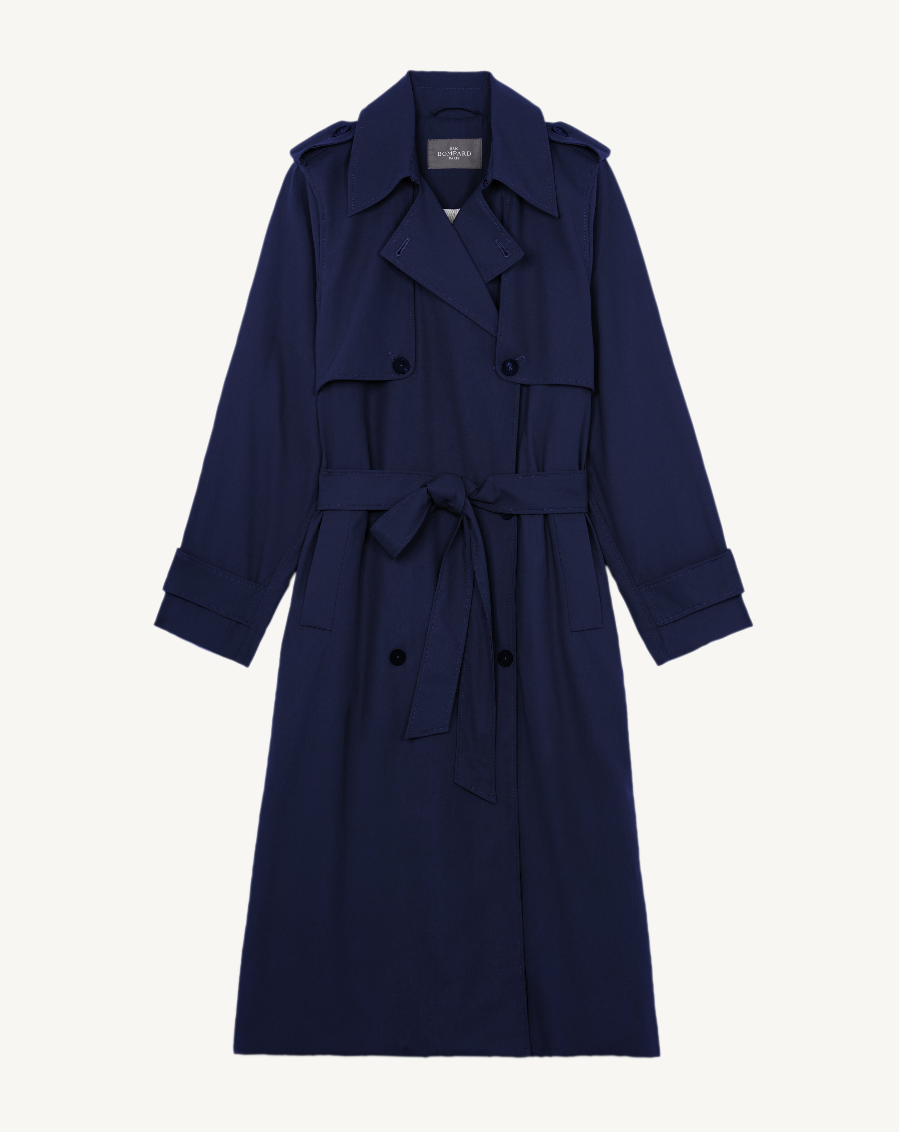 Trench coat-MARINE-100% coton doublure 100% viscose