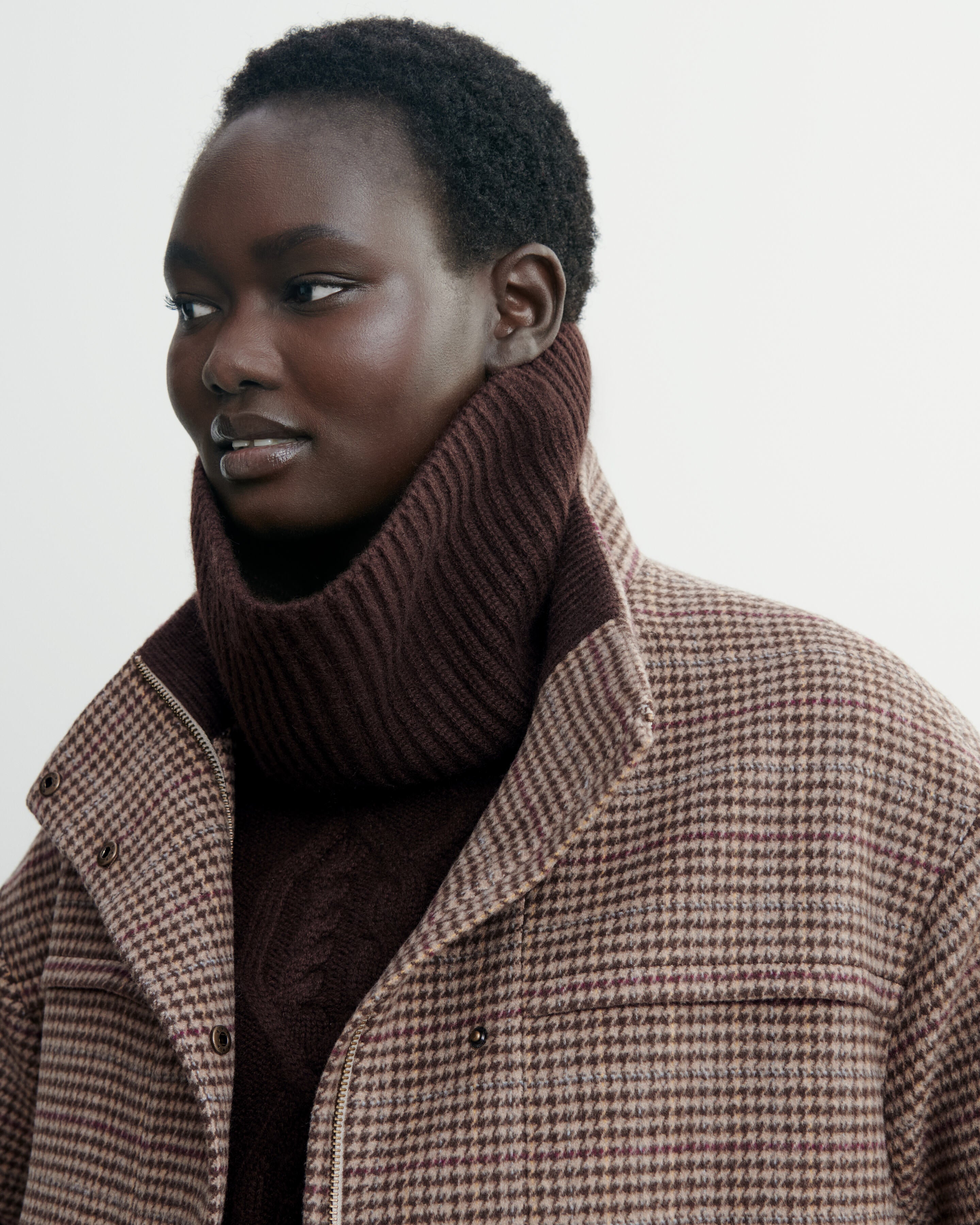 AMERI HOUNDSTOOTH GARTER JACKETブラウンF新品 BONBOM×Ameri HOUNDSTOOTH GARTER JACKET