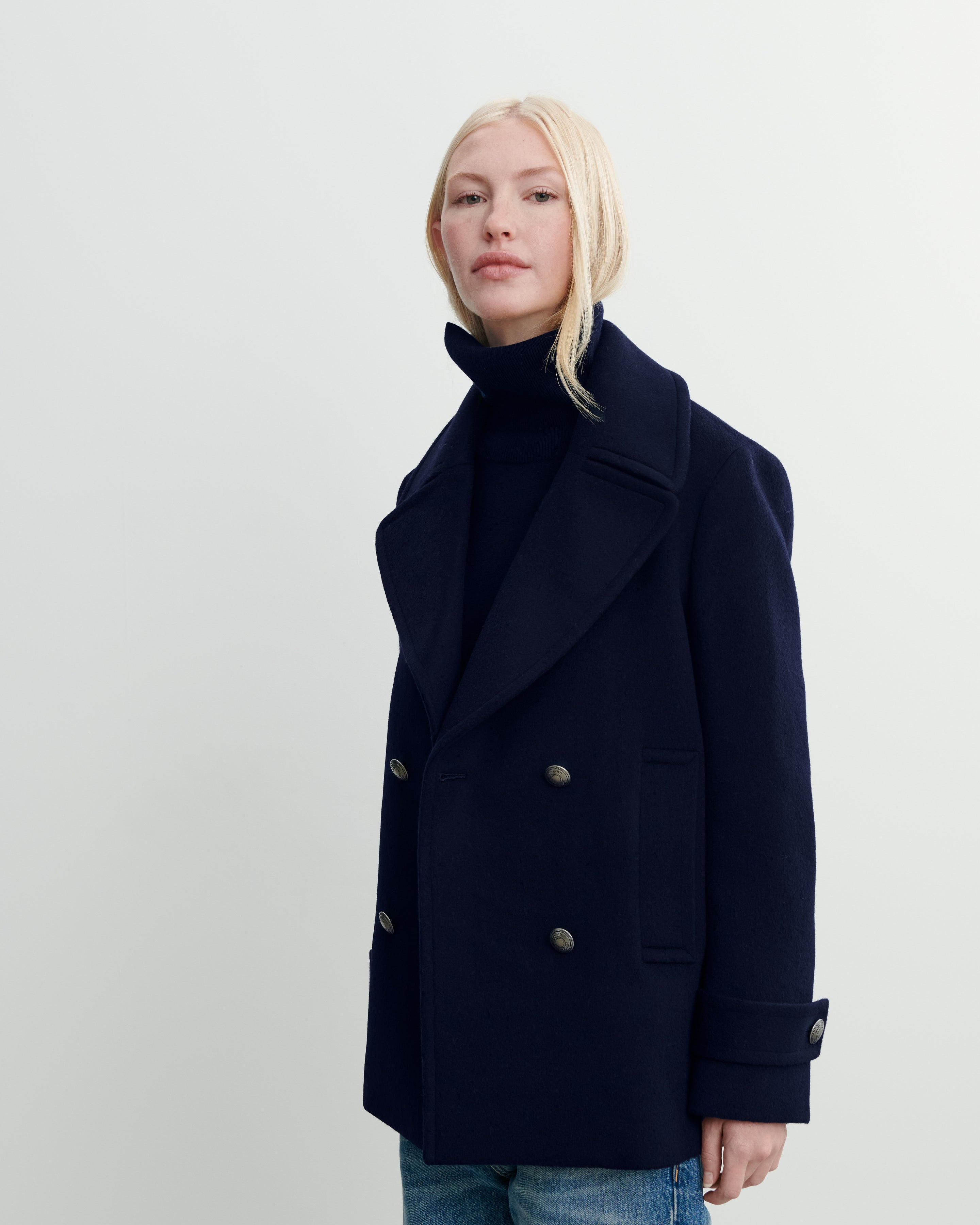 Sailor jacket with double-breasted fastening in Cashmere, Wool