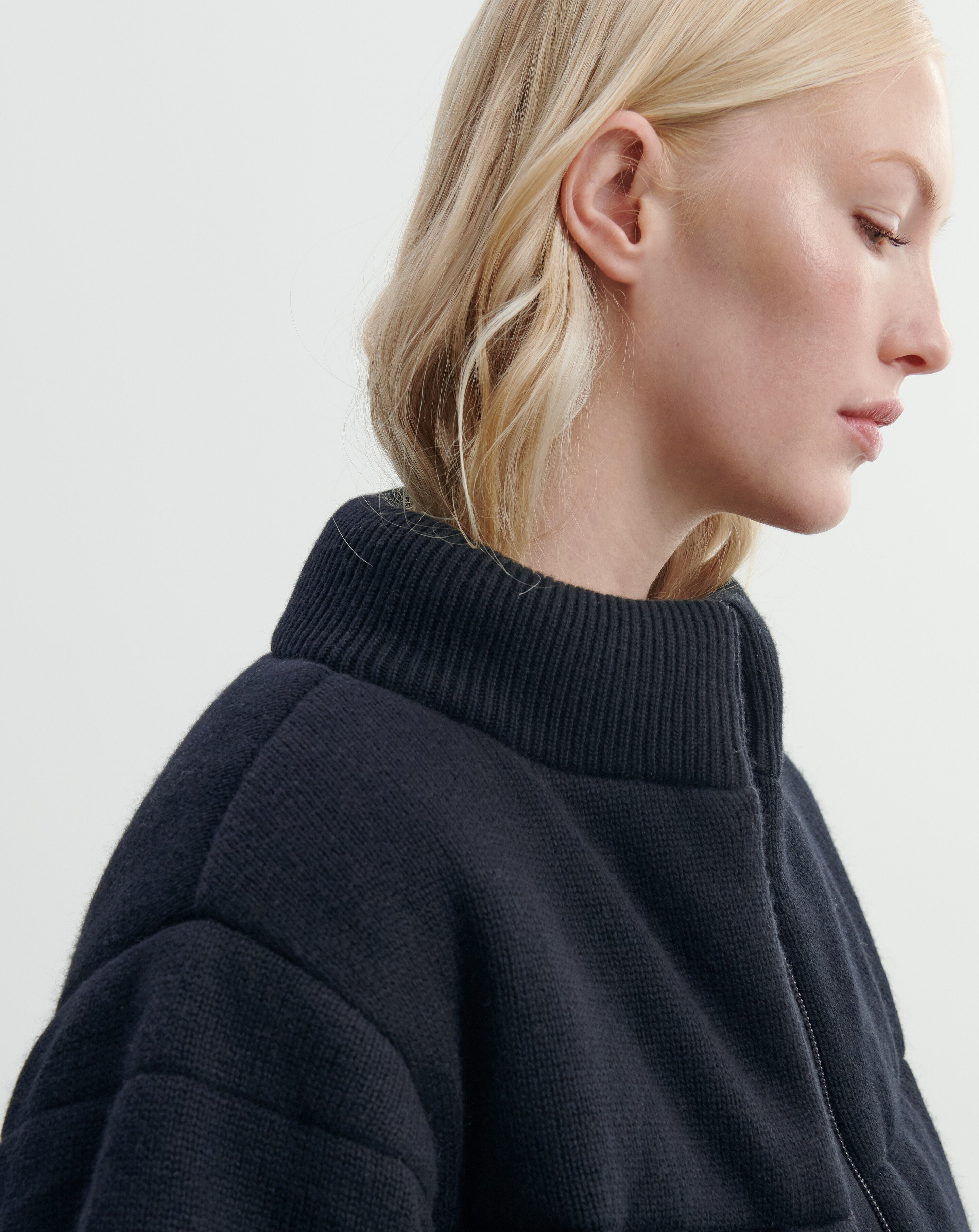 Doudoune matelassée-NOIR-70% laine 30% cachemire Rembourrage : 100% polyester