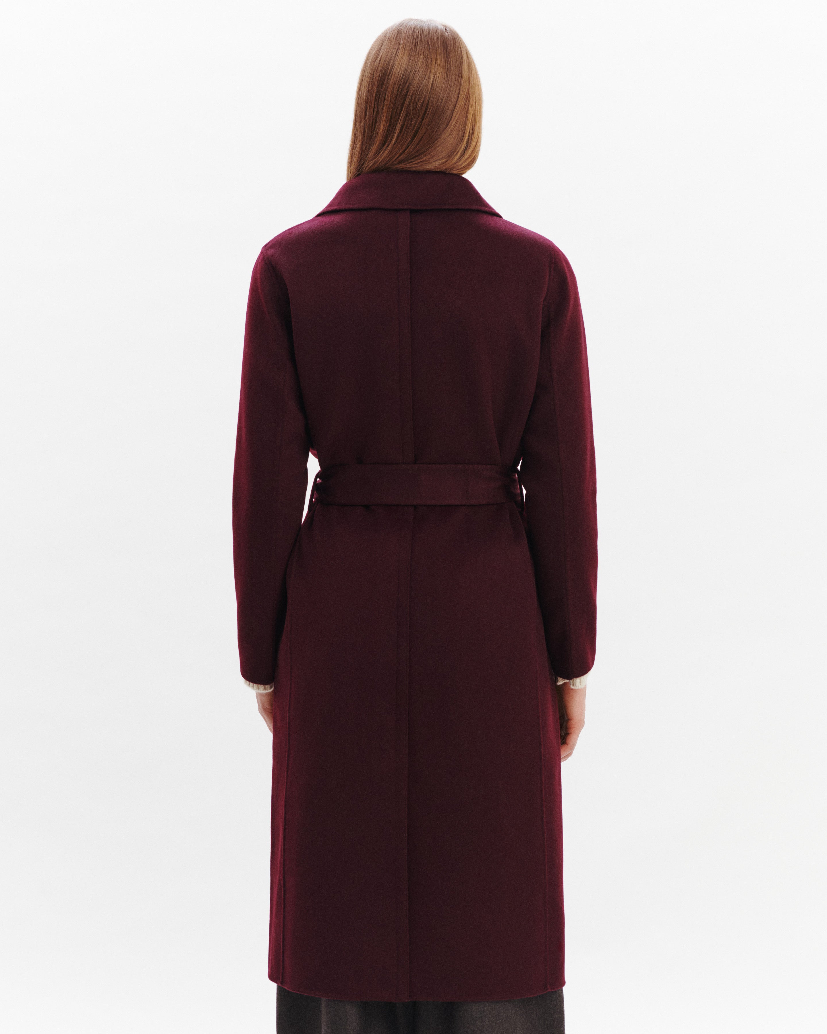 Manteau double face-GRENAT-90% laine 10% cachemire