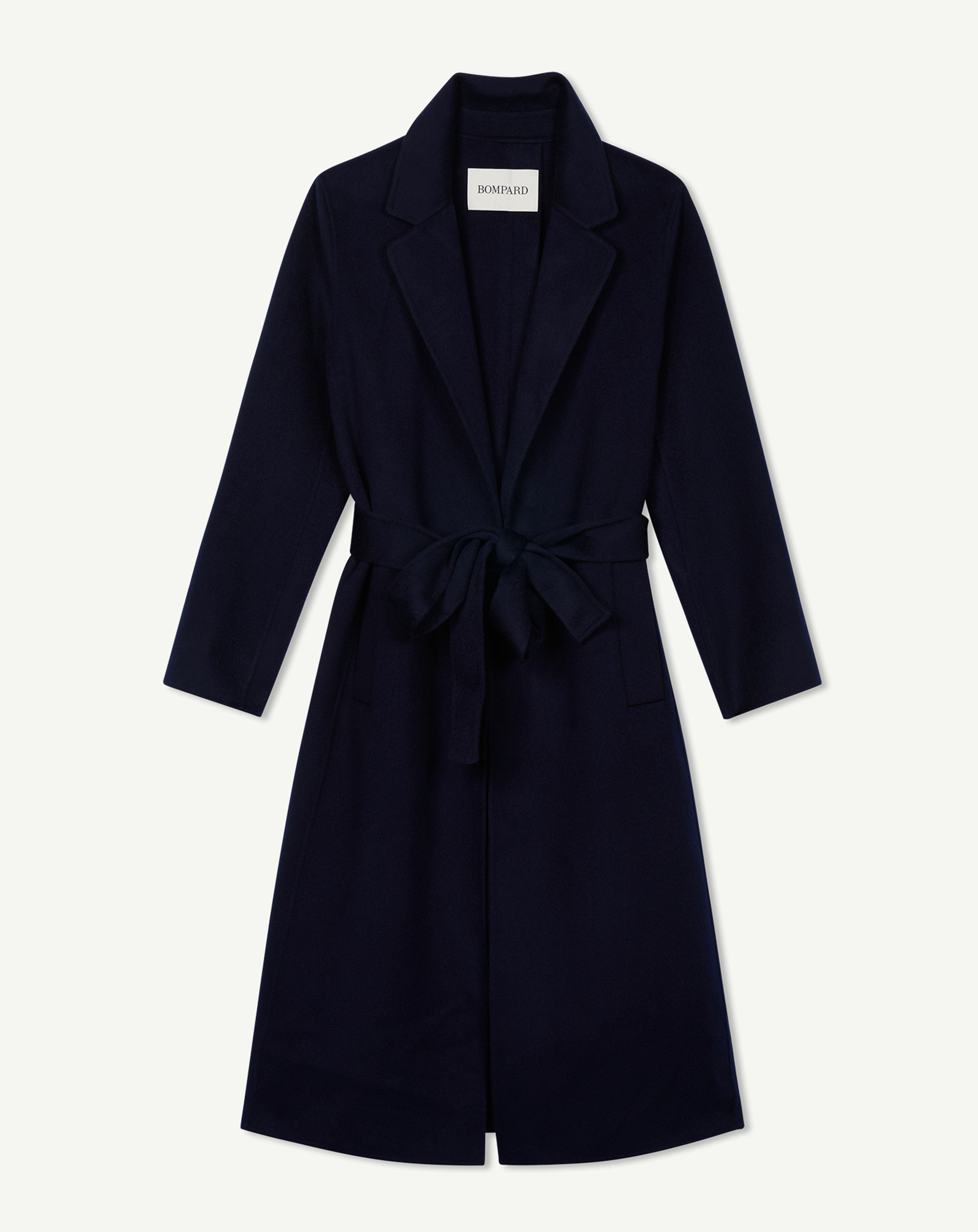 Double-sided coat in Cashmere, Wool Women navy blue | Eric Bompard