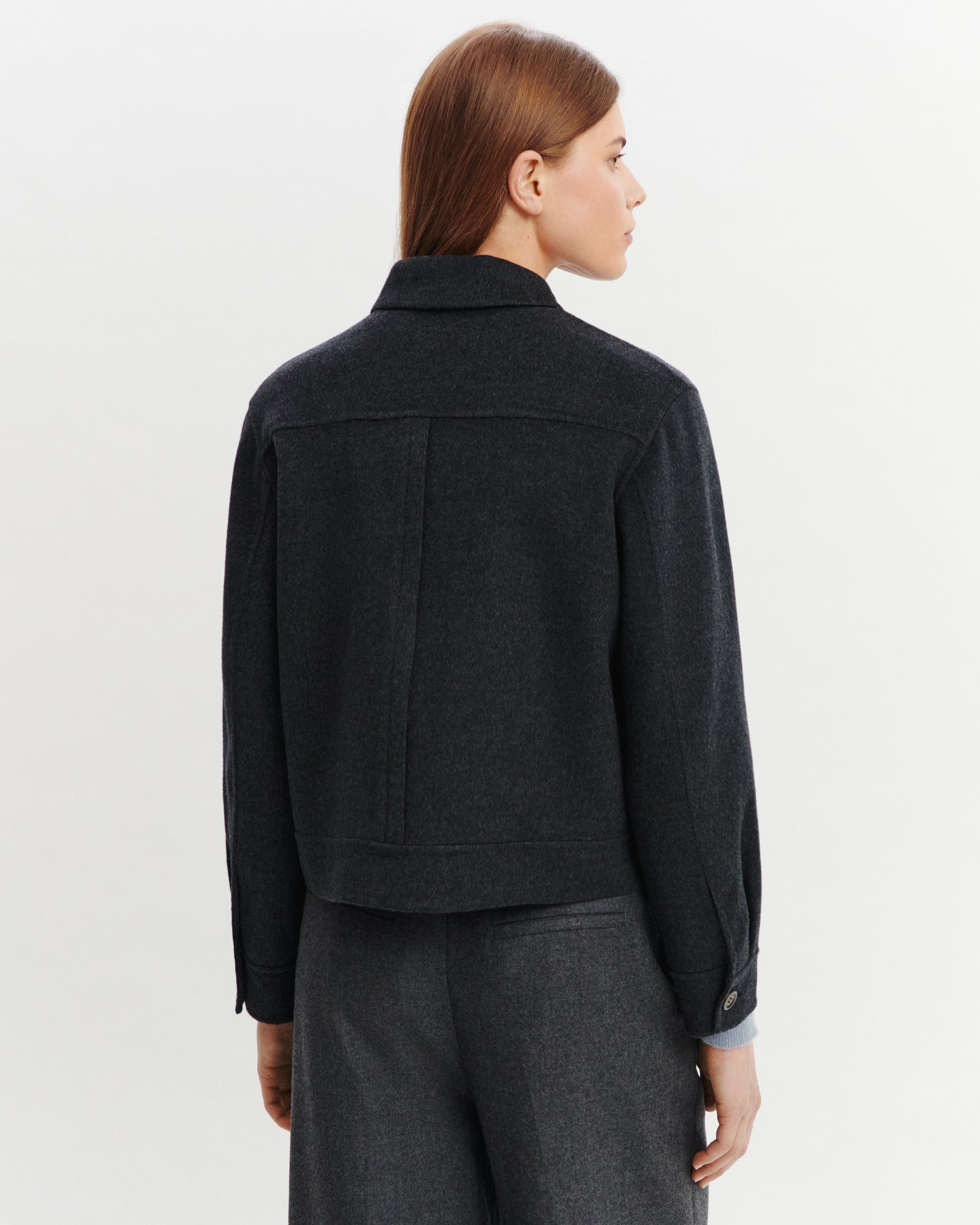 Veste double face à poches-CHARBON-90% laine 10% cachemire