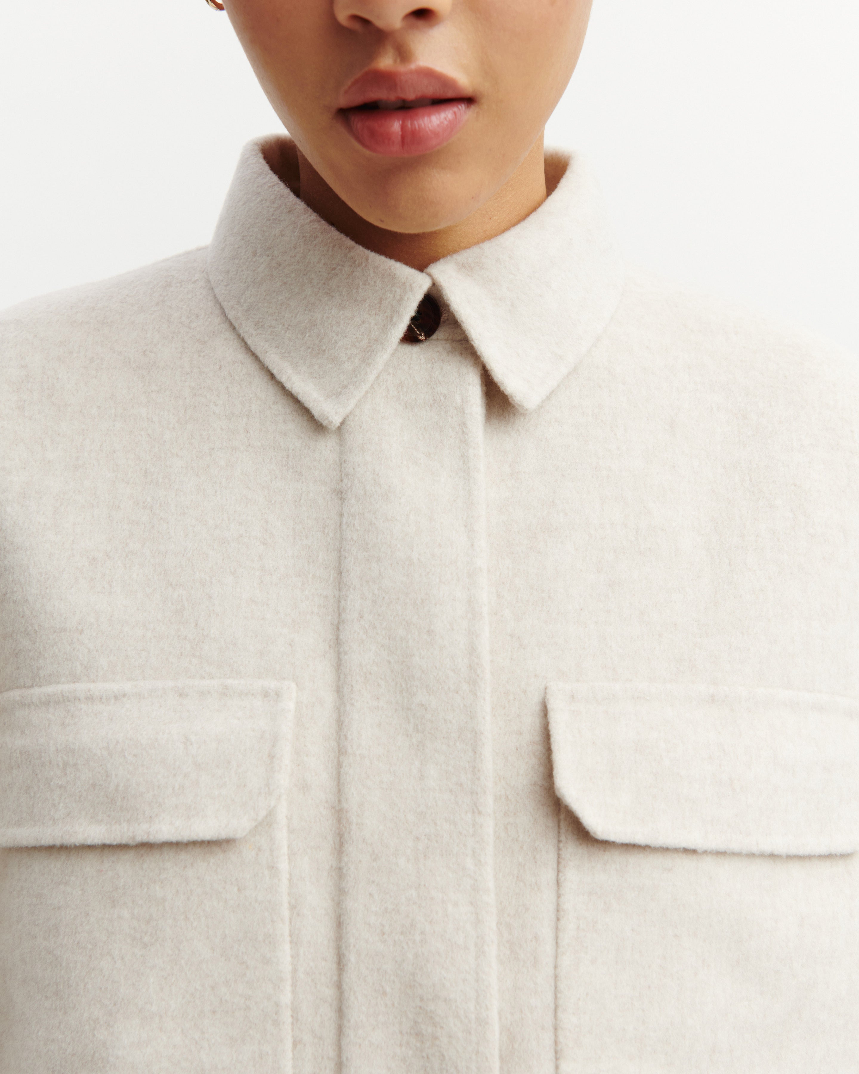 Veste double face à poches-TOURTERELLE-90% laine 10% cachemire